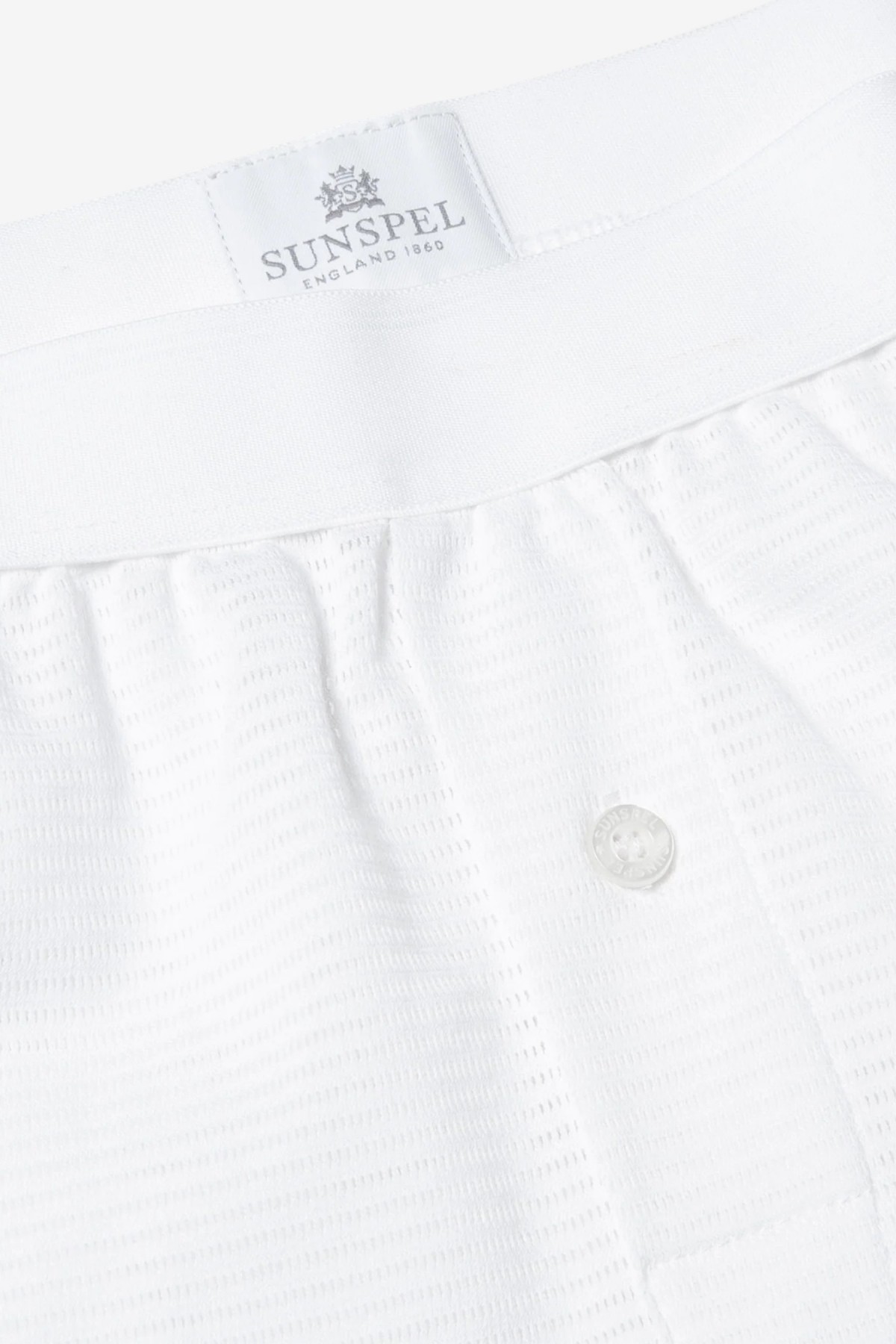 Sunspel 1 Button Short Boxers in White
