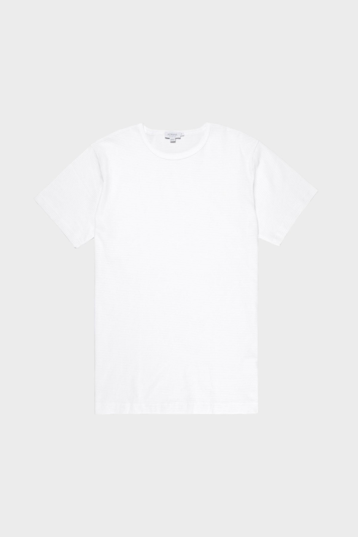 Sunspel Cellular Cotton Crew Neck T-Shirt in White
