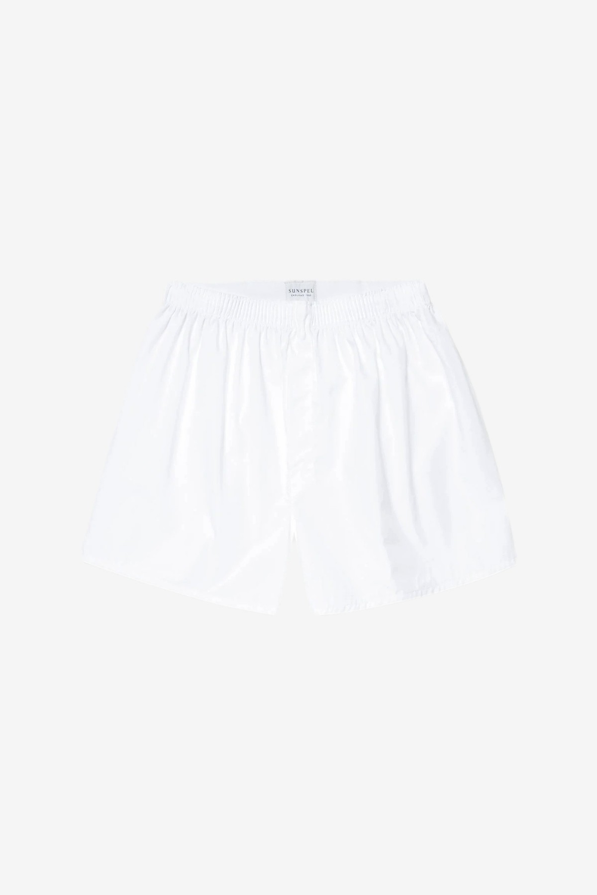 Sunspel Cotton Poplin Boxer Short in White  