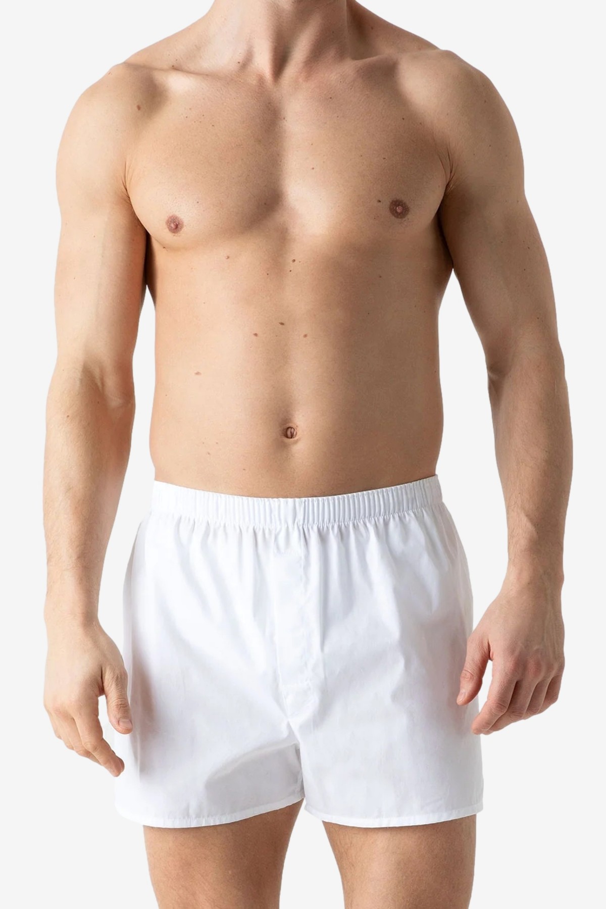 Sunspel Cotton Poplin Boxer Short in White  