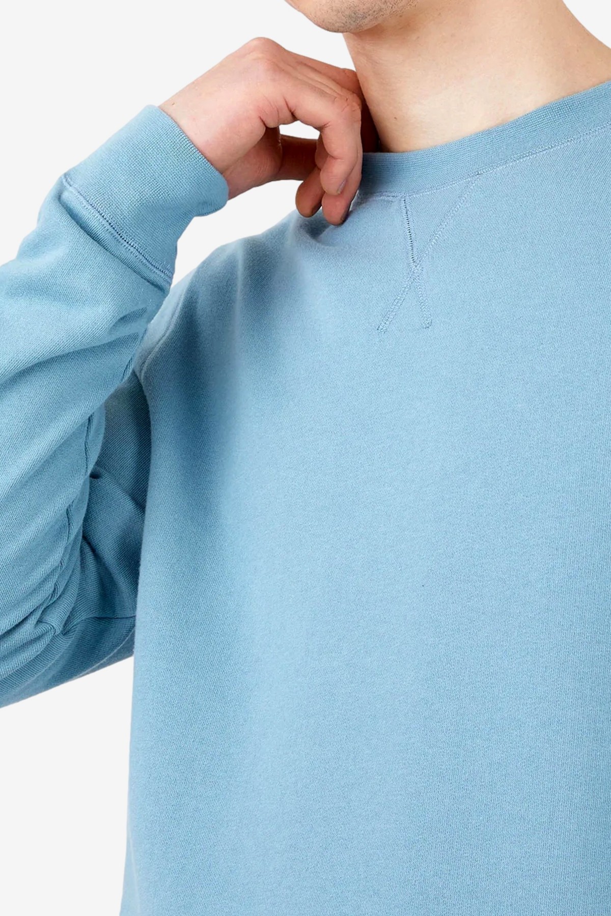 Sunspel Loopback Sweatshirt in Storm Blue