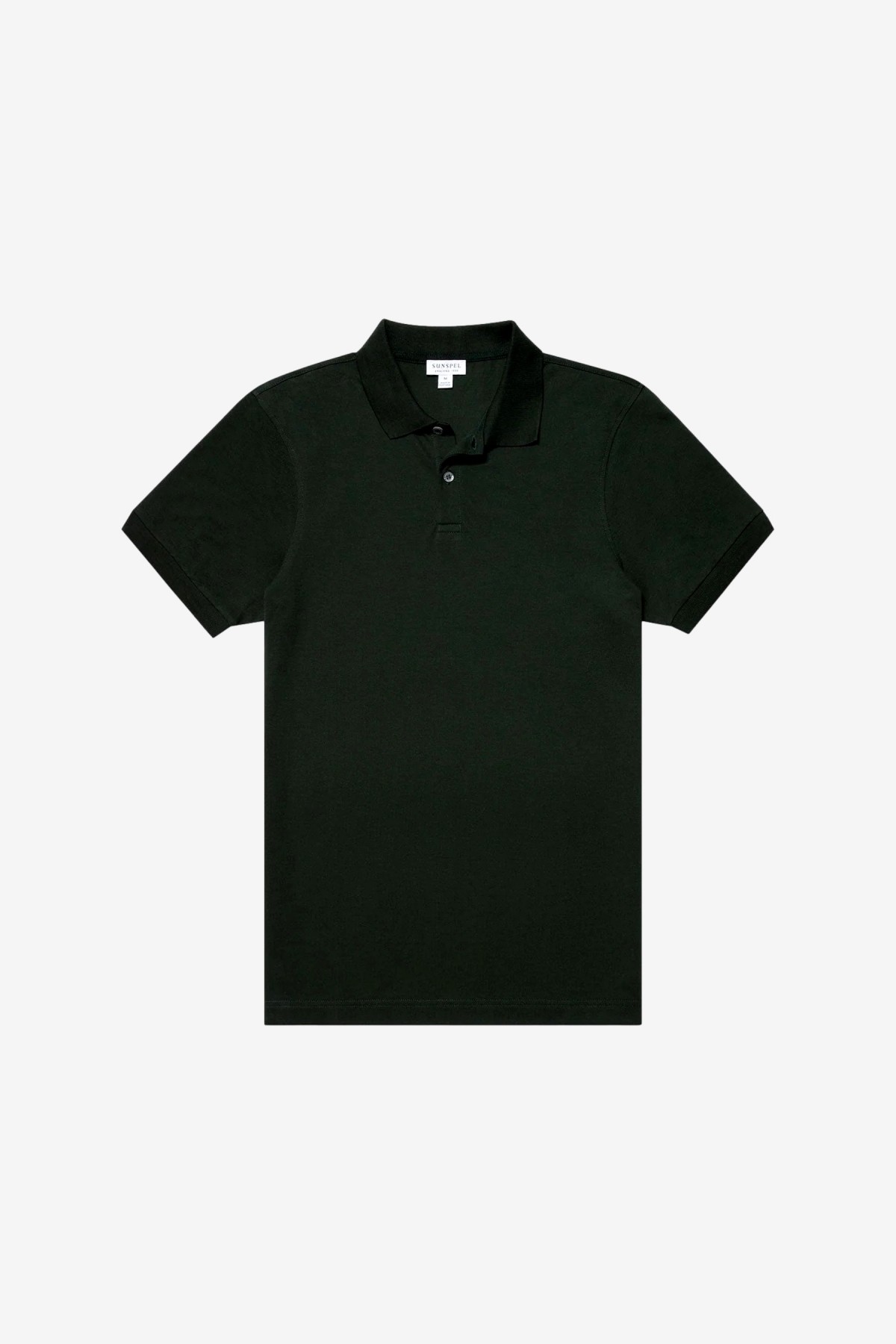 Sunspel Pique Polo Shirt in Seaweed