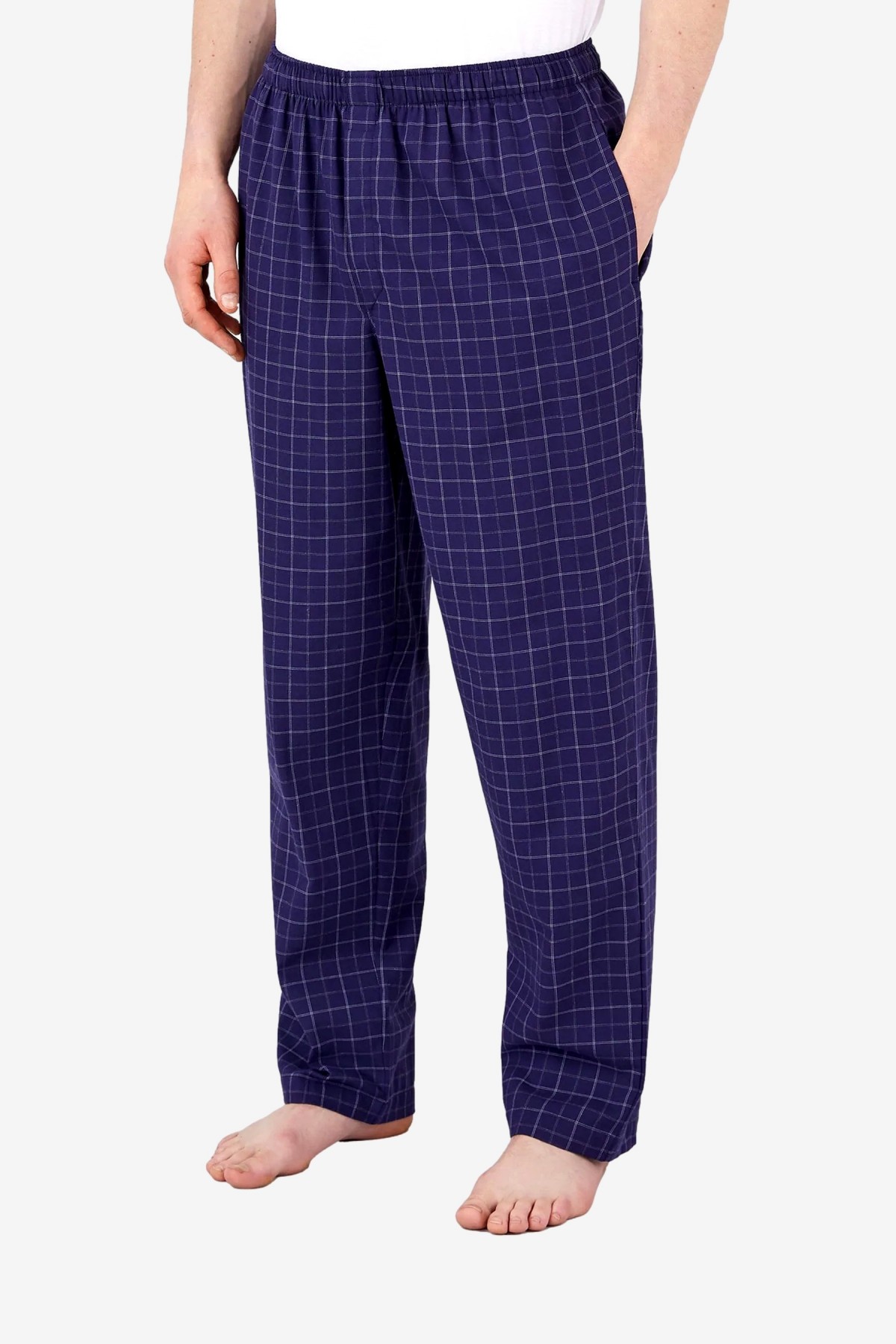 Sunspel Pyjama Trousers in Navy Check