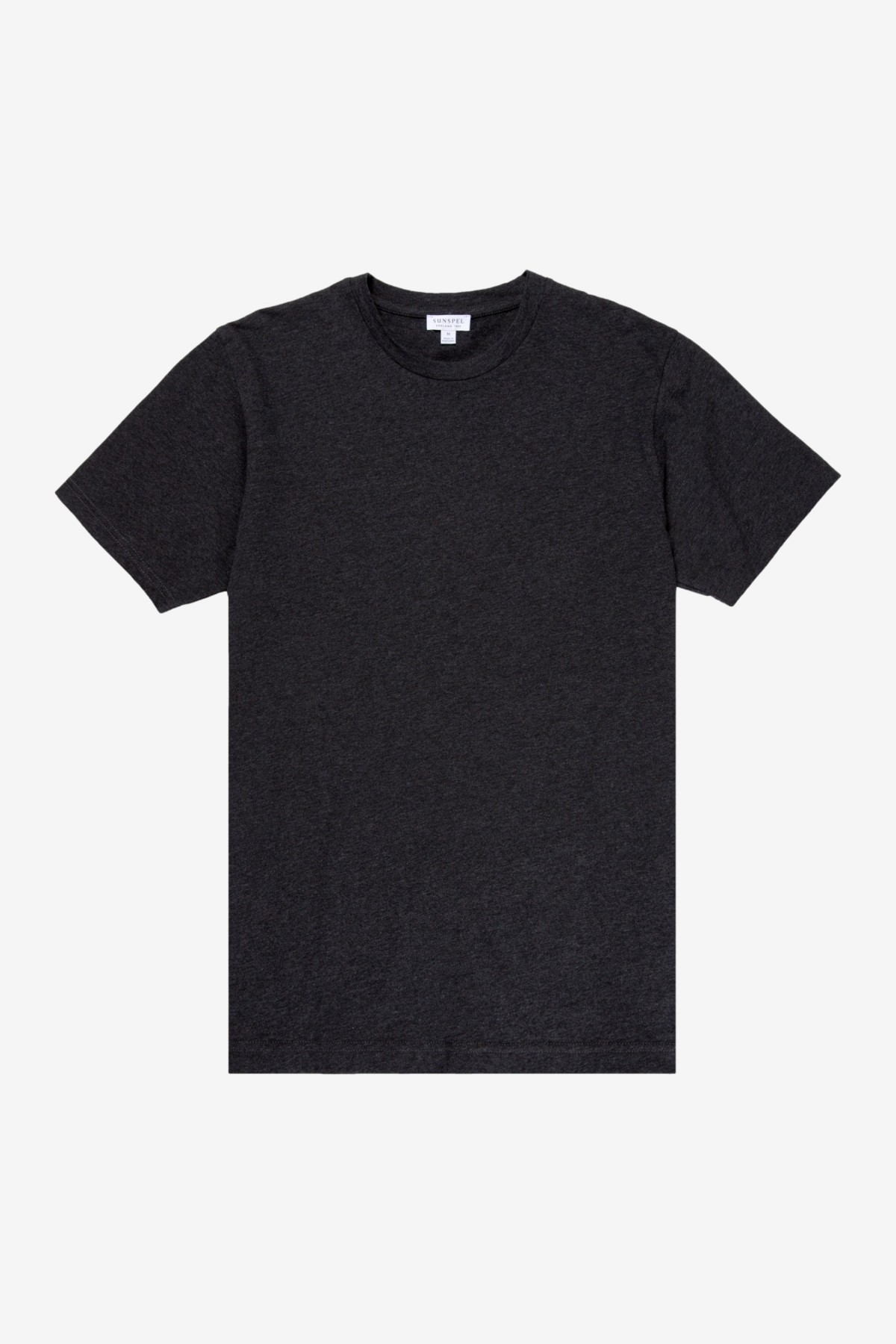 Sunspel Short Sleeve Classic Crew Neck T-Shirt in Charcoal