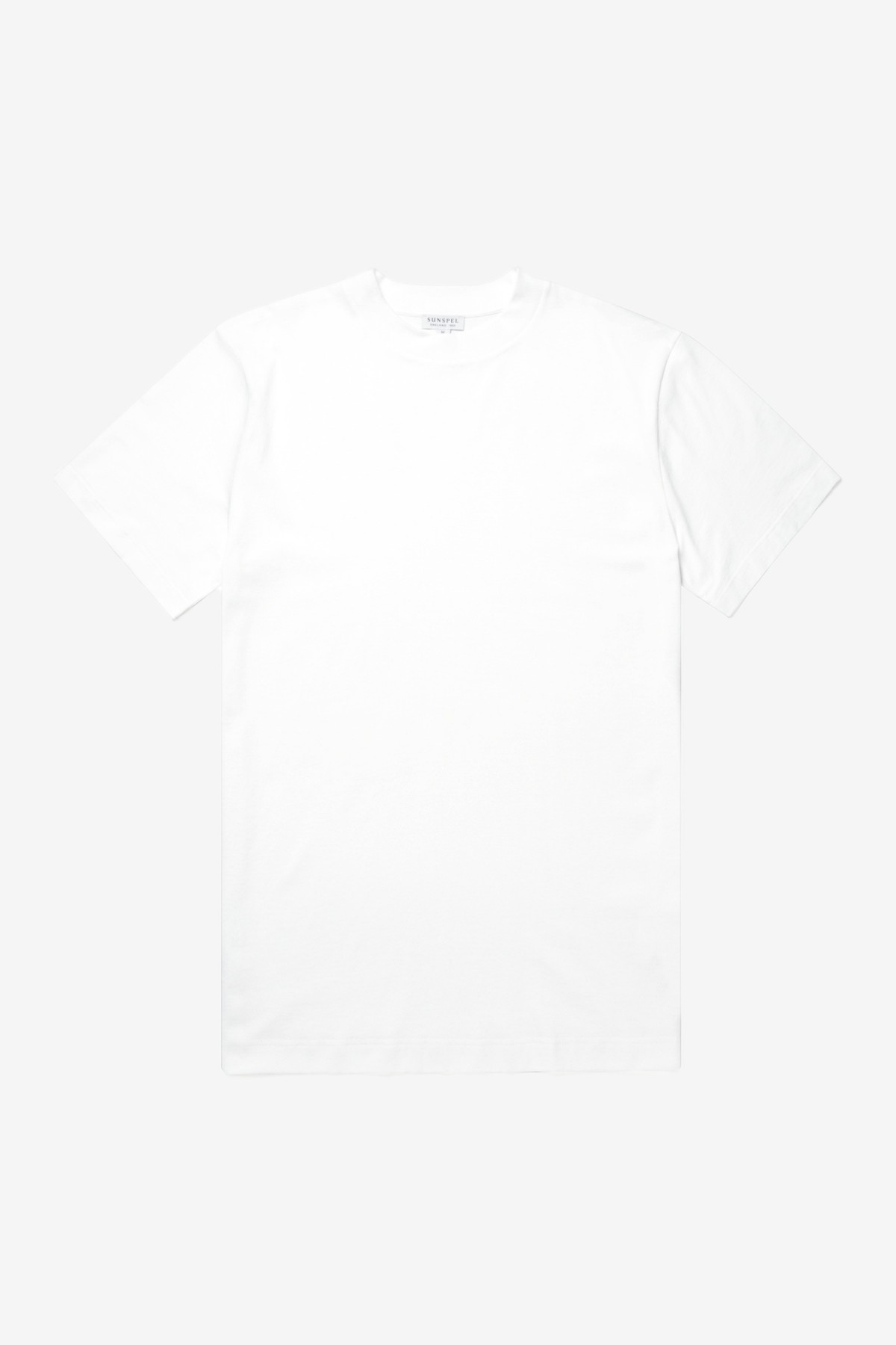 Sunspel SS Mock Neck T-Shirt in White