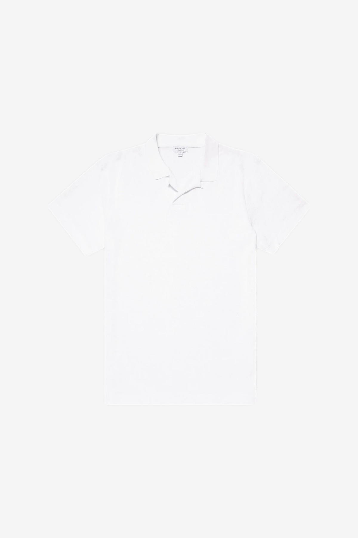 Sunspel Towelling Polo Shirt in White
