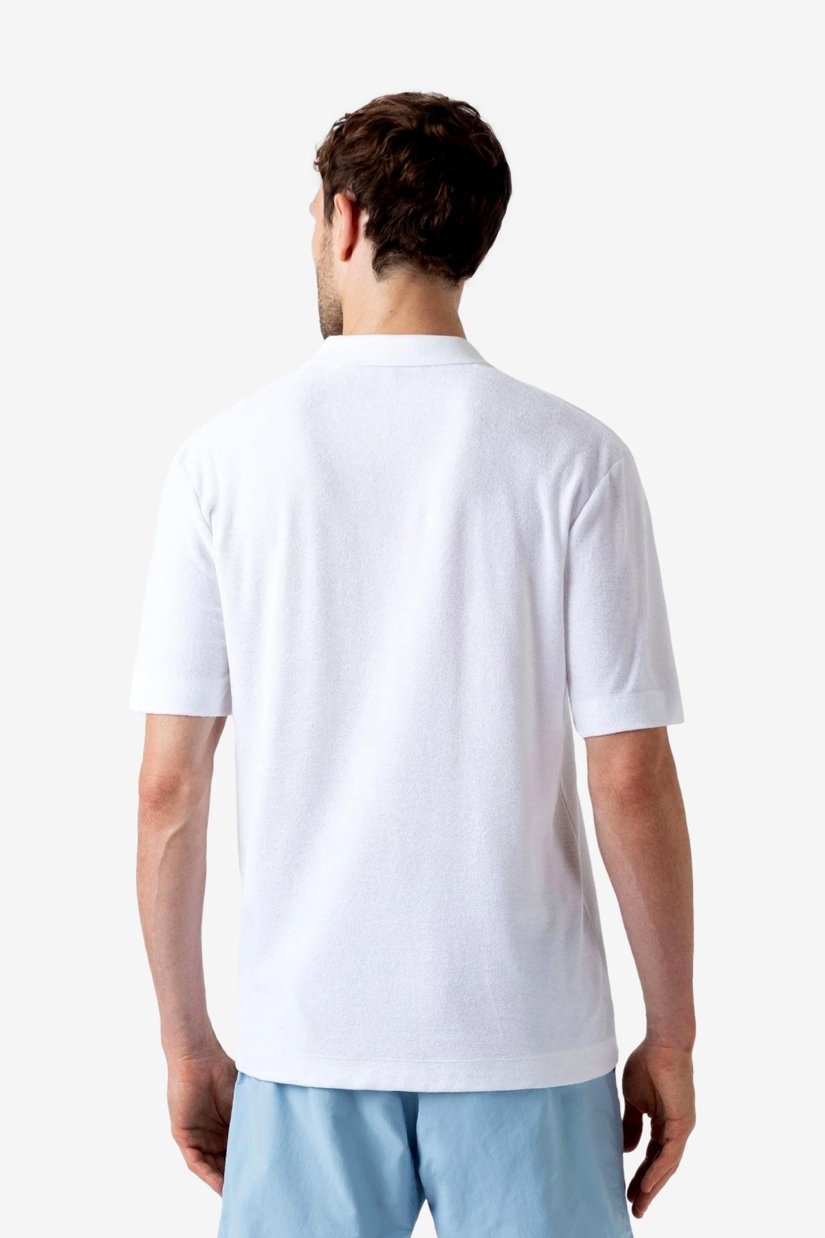 Sunspel Towelling Polo Shirt in White