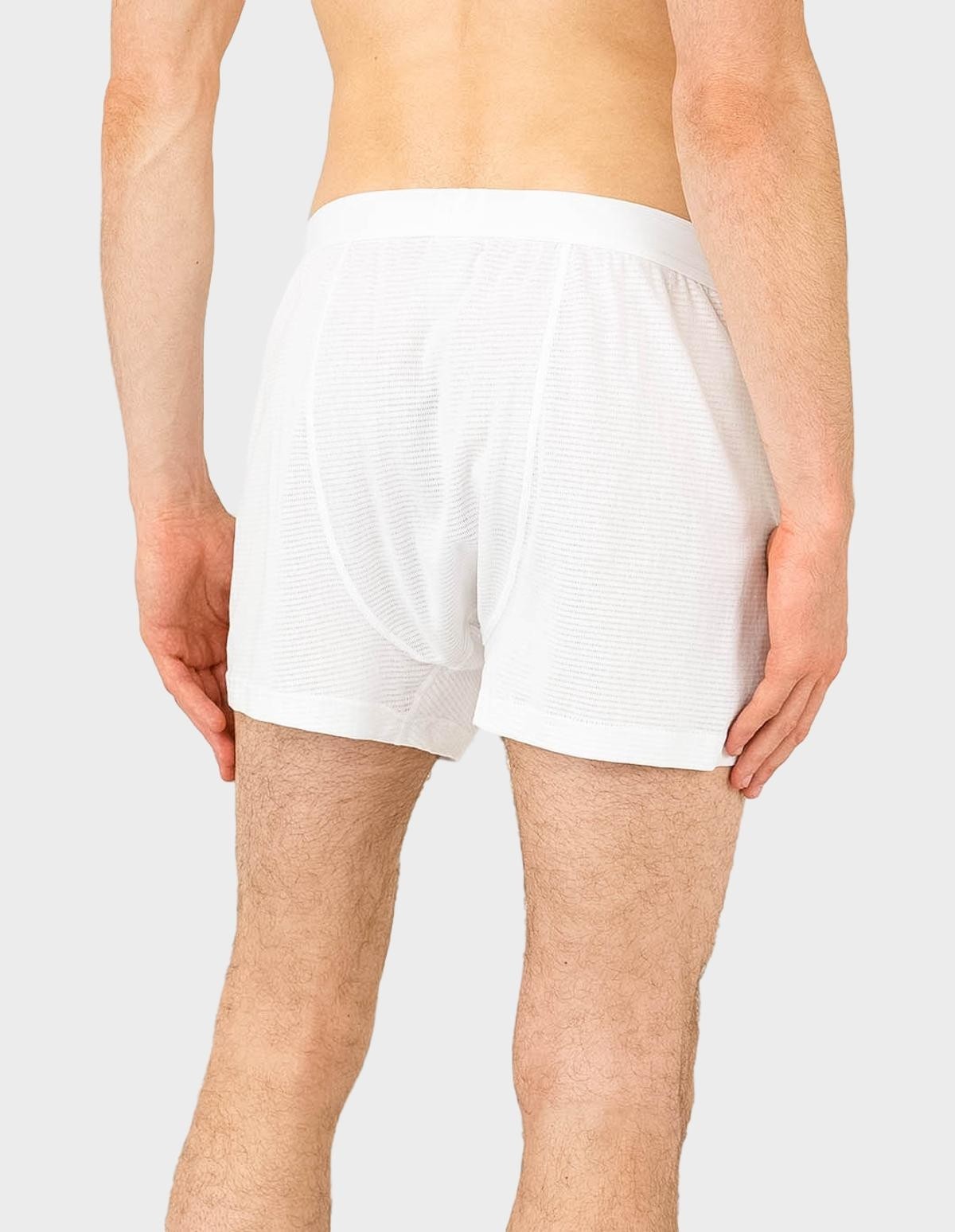 Sunspel 1 Button Short Boxers in White