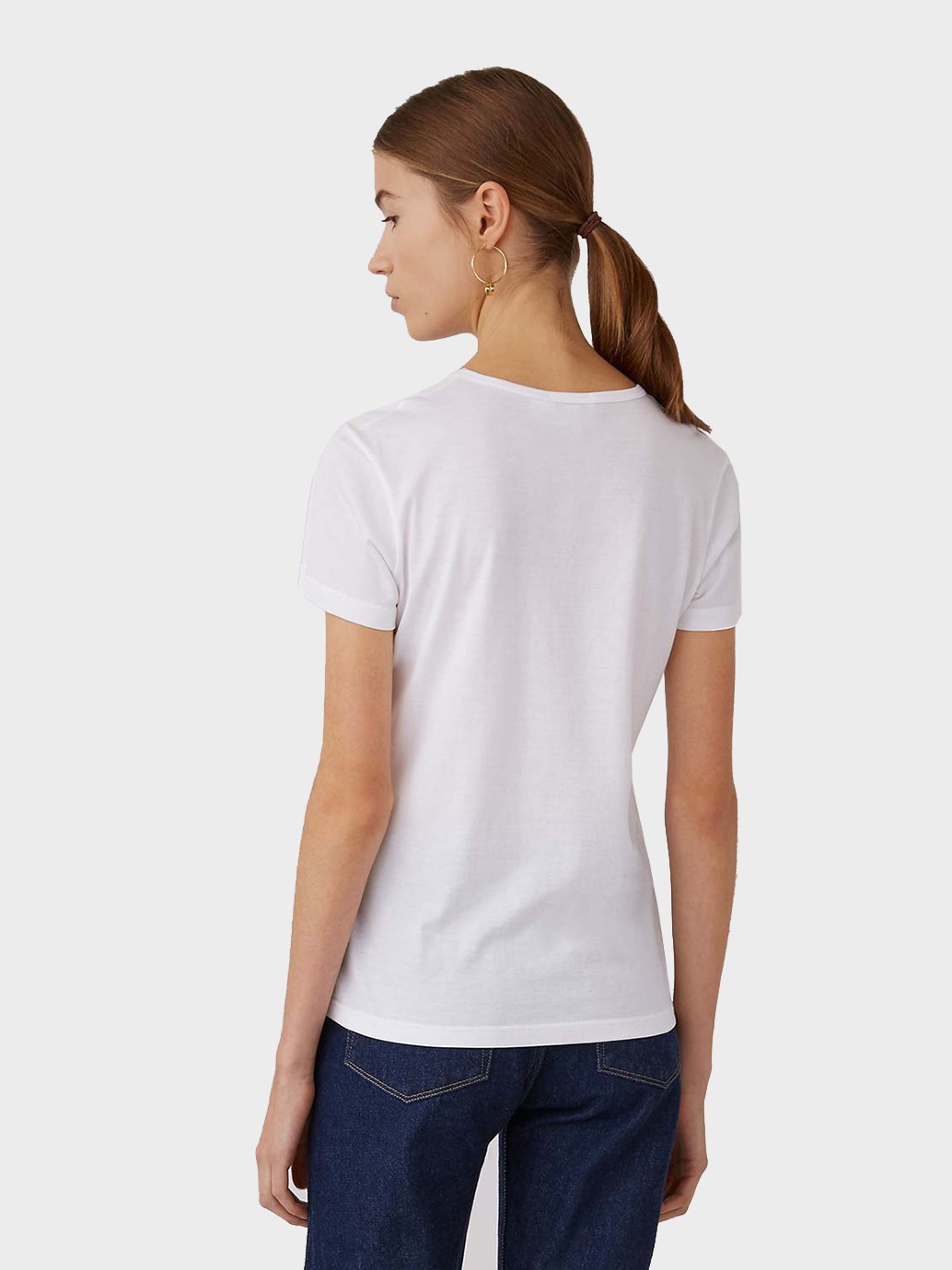 Sunspel Short Sleeve Classic Crew Neck T-Shirt in White