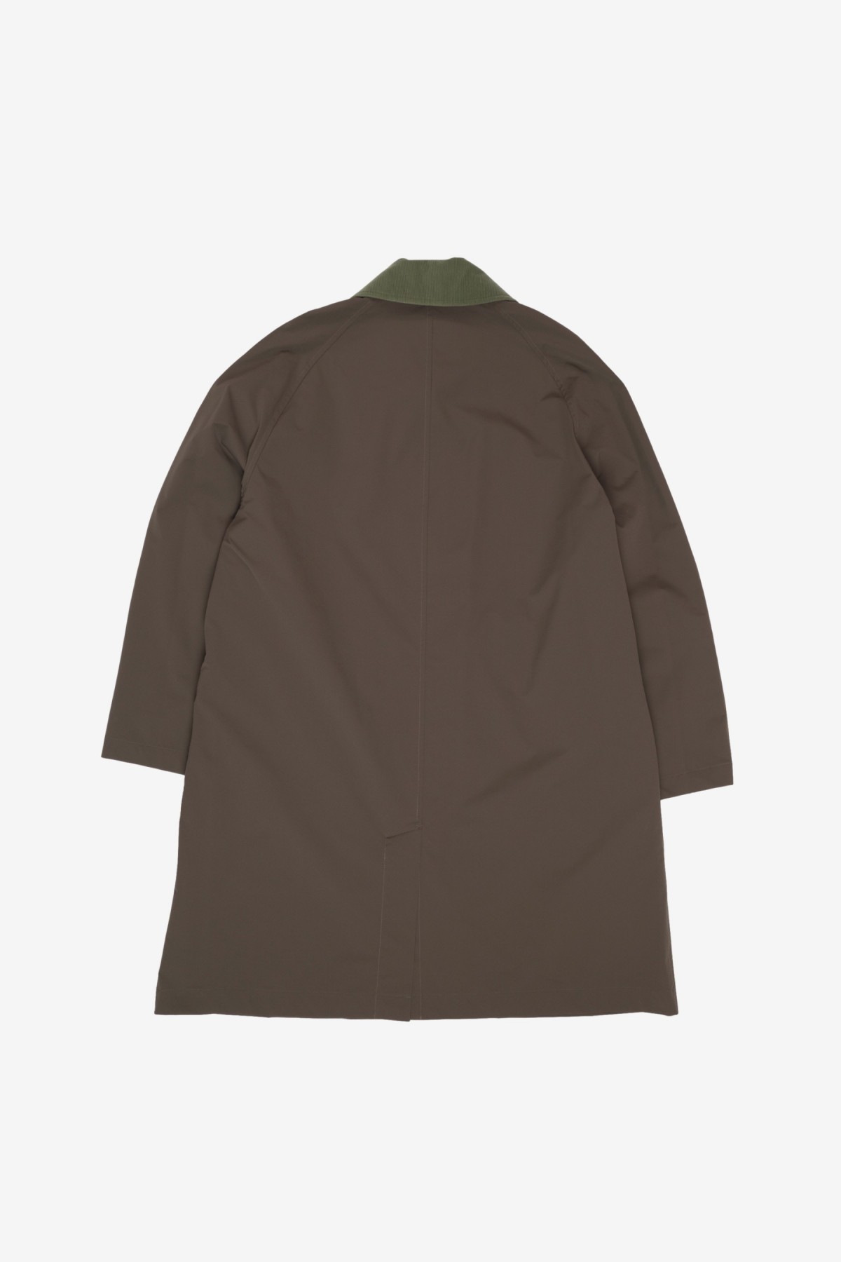 ts(s) Solotex Polyester 2 Way Stretch Cloth Fly Front Raglan Sleeve Coat in Olive