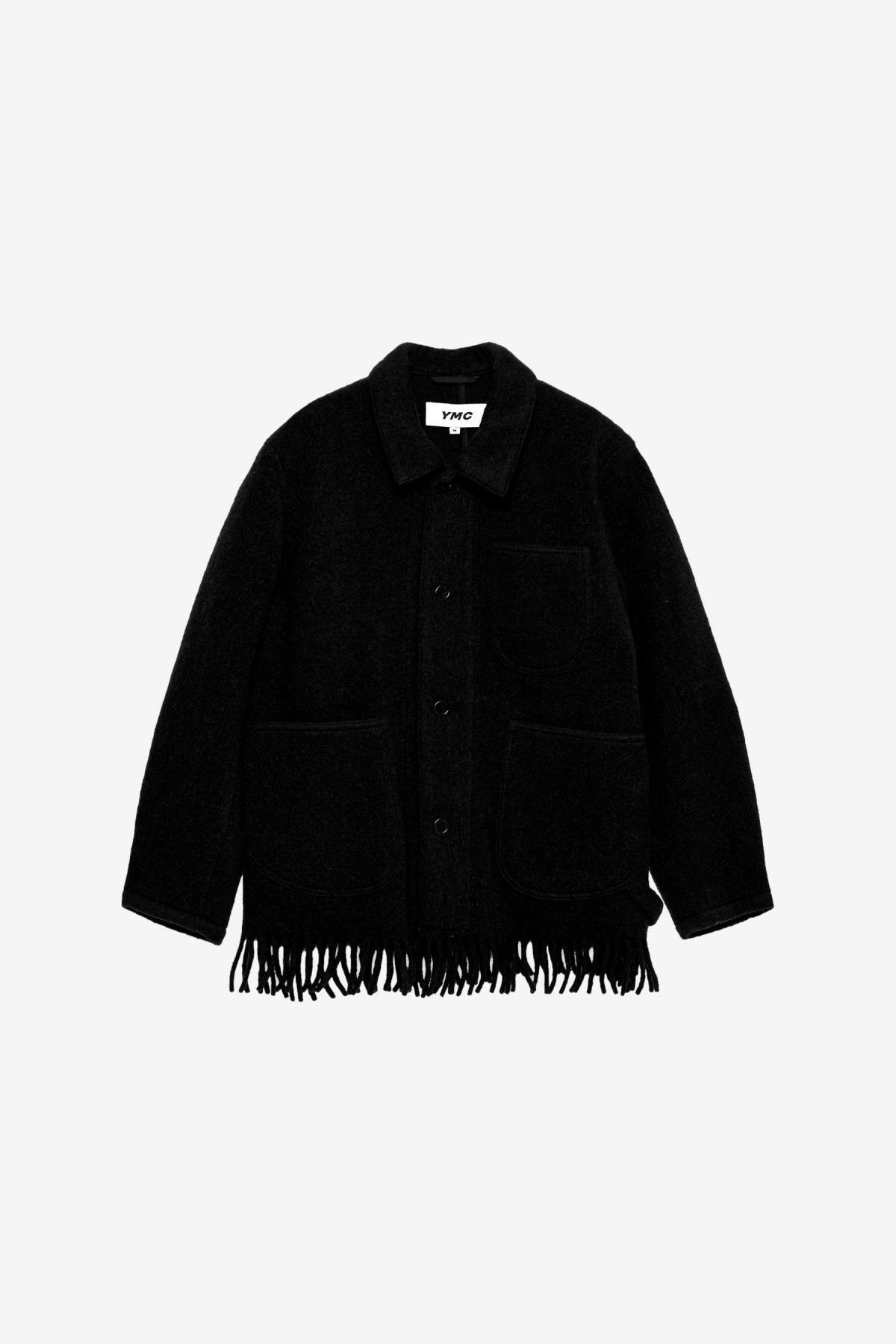YMC You Must Create Labour Chore Fringed Jacket in Black