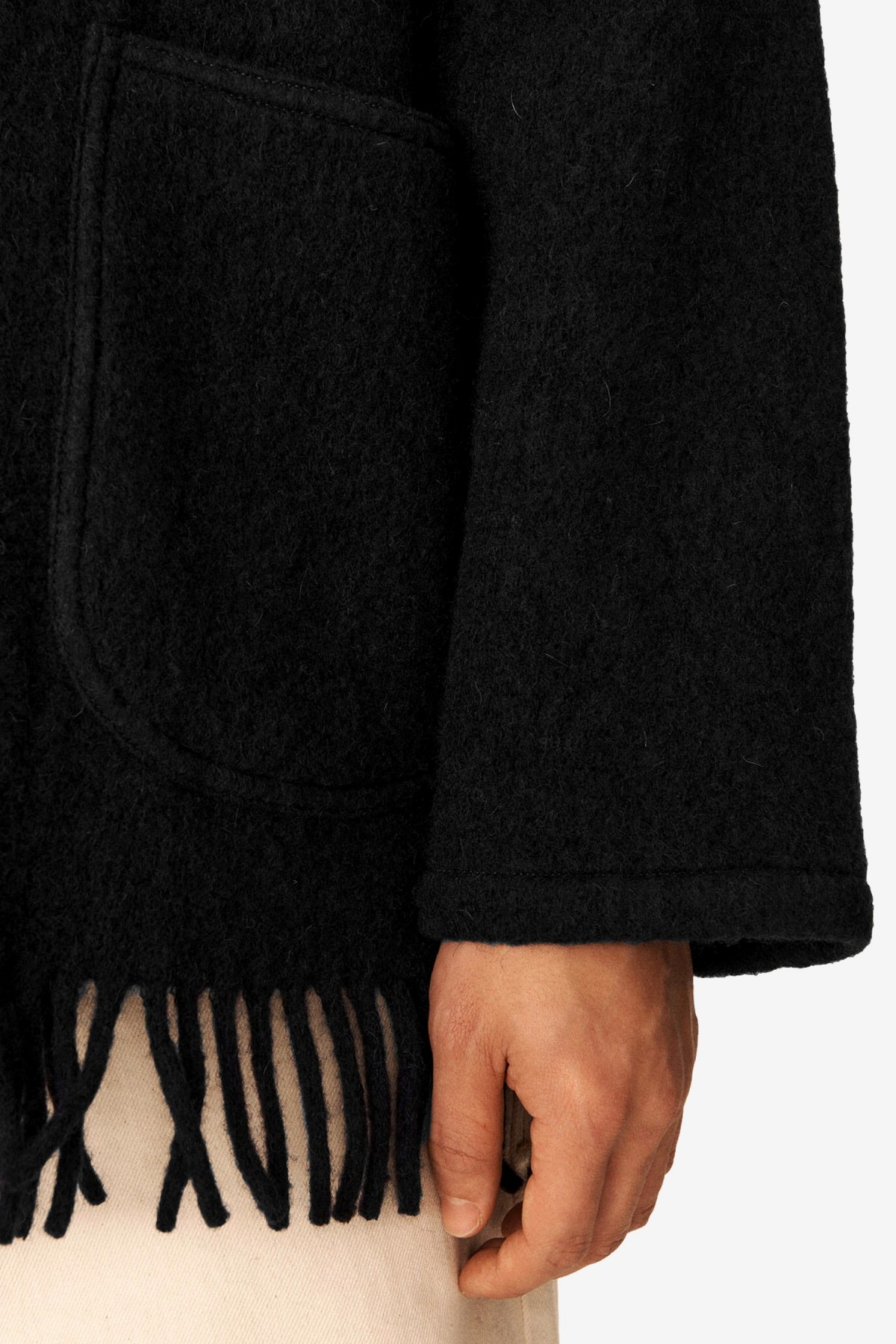 YMC You Must Create Labour Chore Fringed Jacket in Black