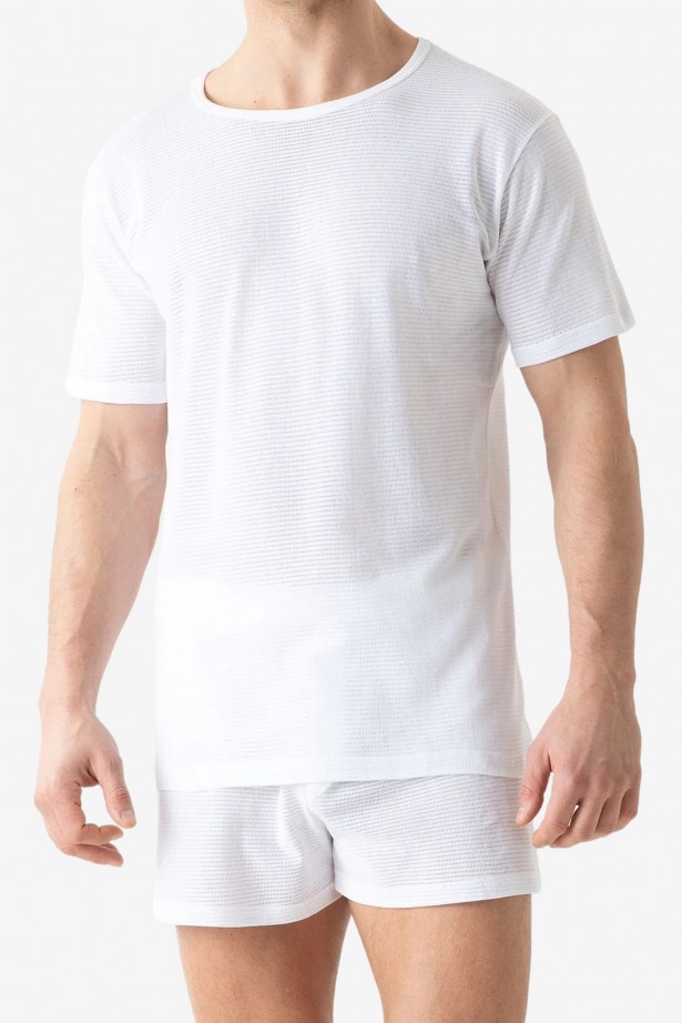 Cellular Cotton Crew Neck T-Shirt