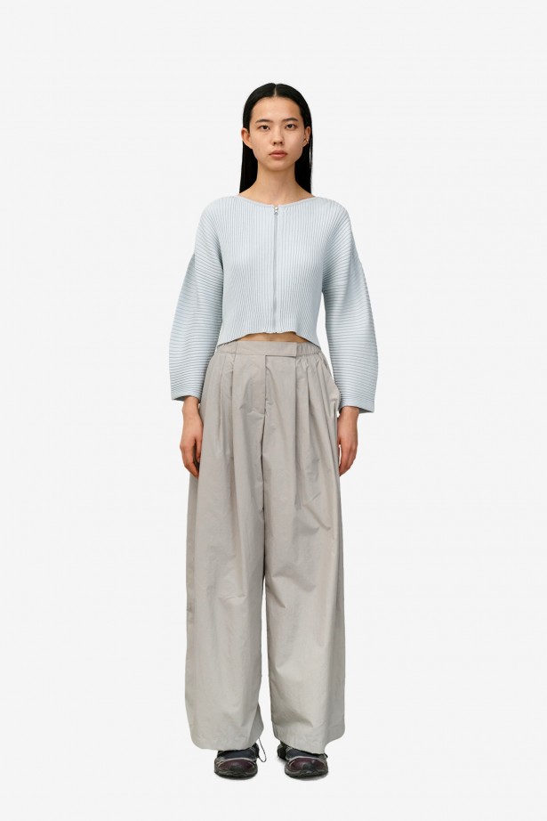 Ribbed Crop Zip-Up Cardigan
