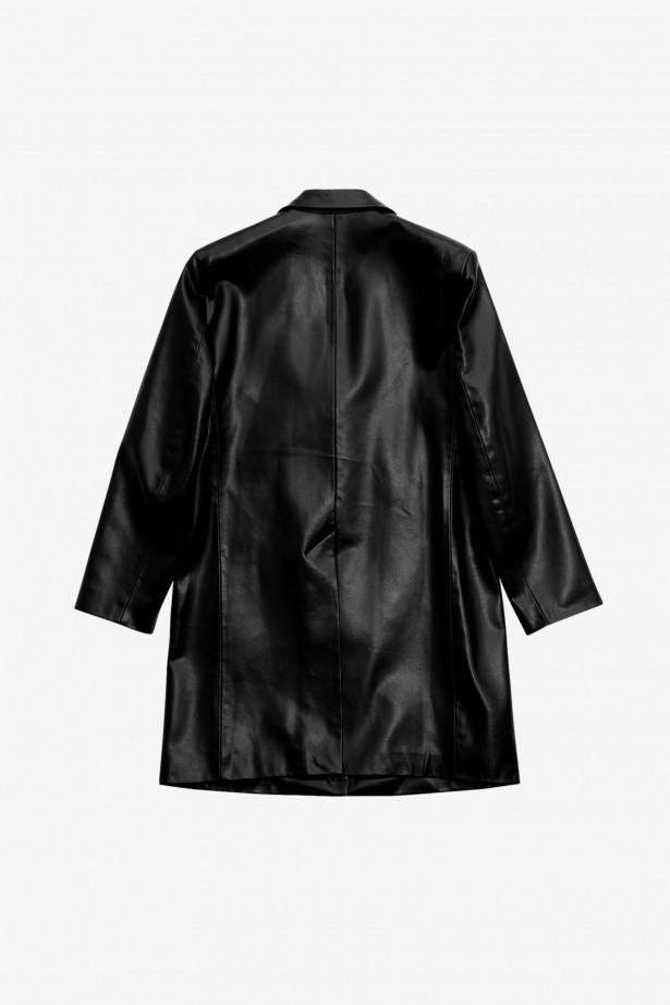 Vegan Leather Long Jacket