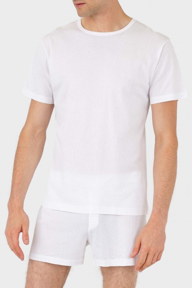 Cellular Cotton Crew Neck T-Shirt