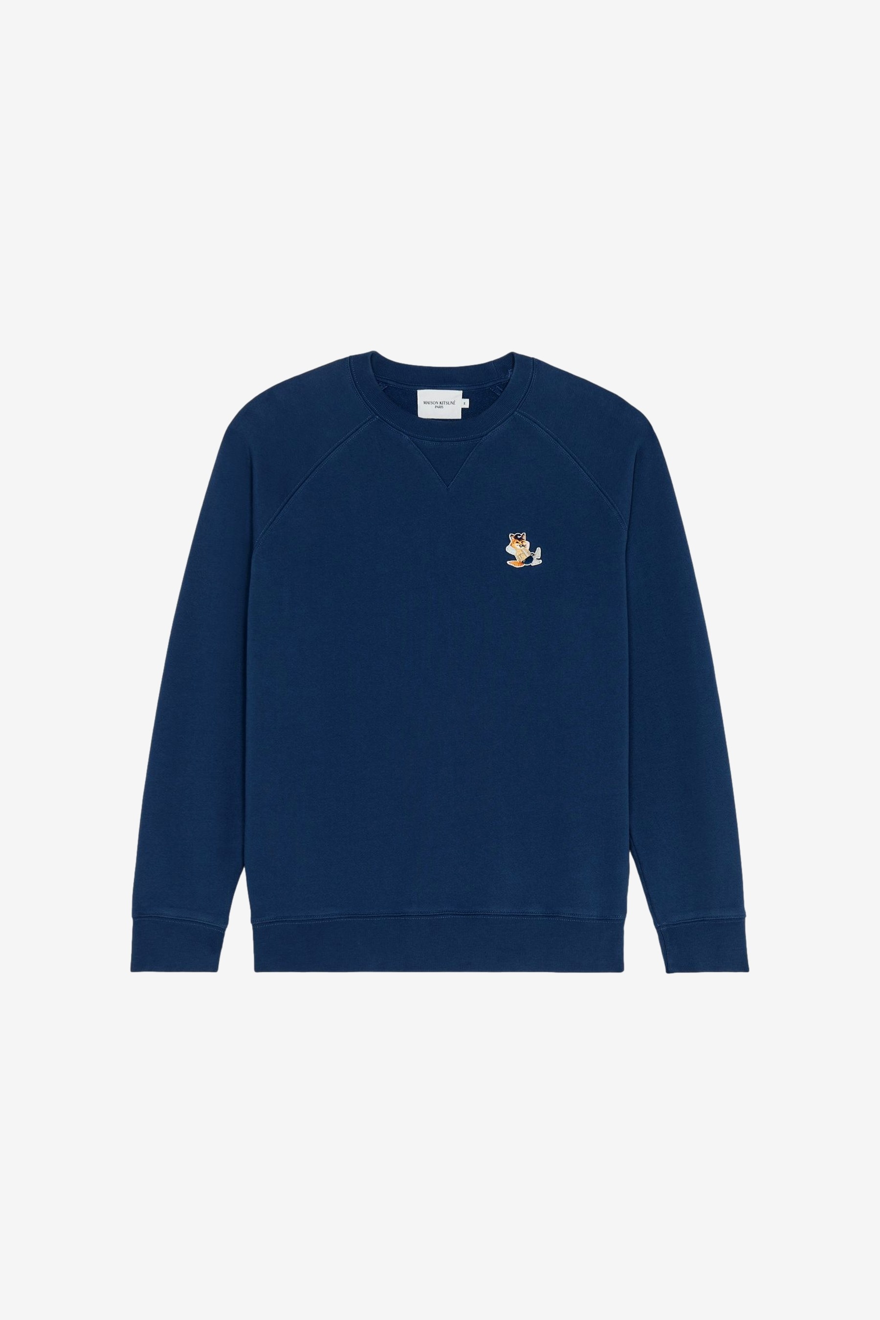 Dressed Fox Patch Classic Sweatshirt in Blue Denim - Maison