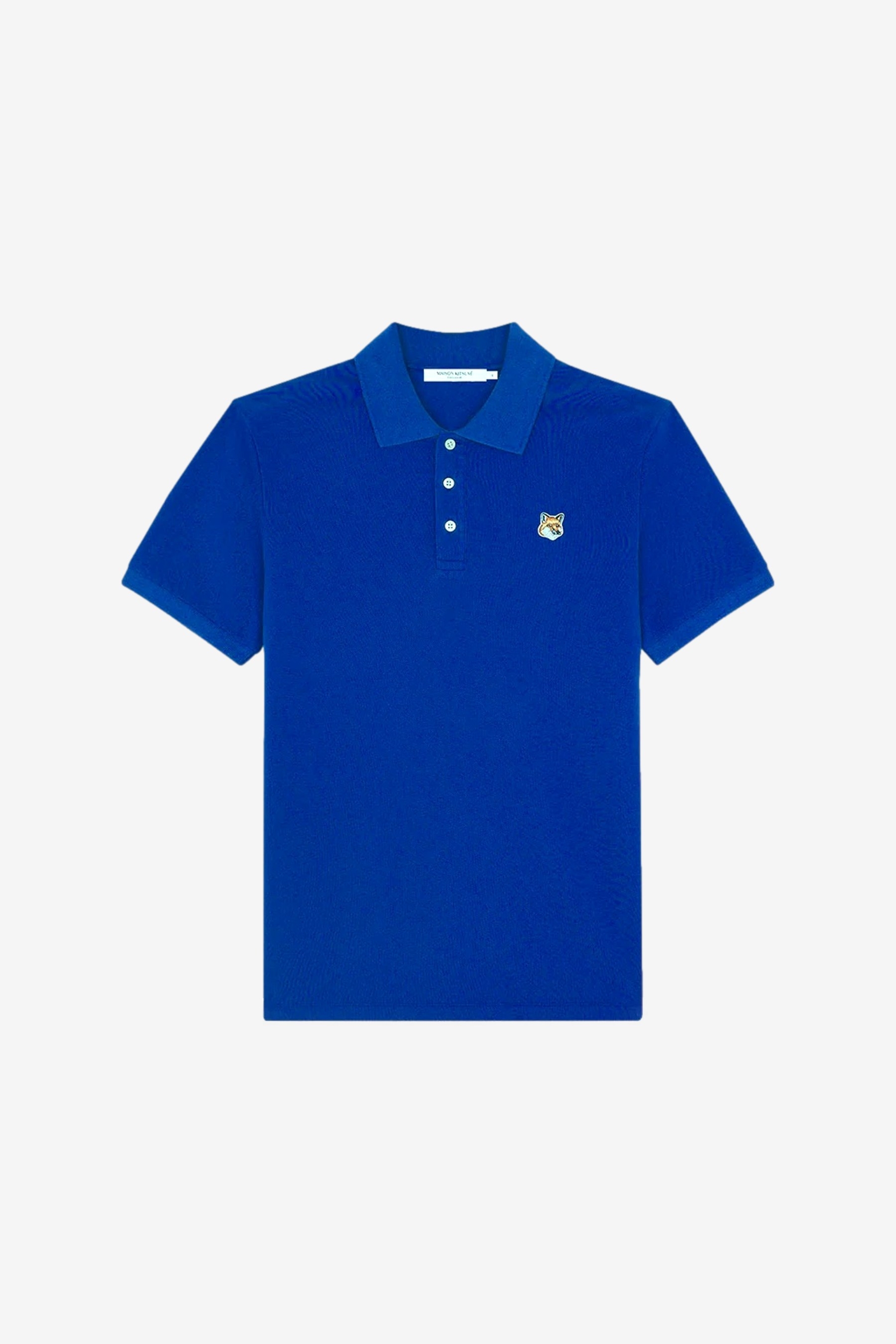 Fox Head Patch Classic Polo in Deep Blue - Maison Kitsuné | Afura 