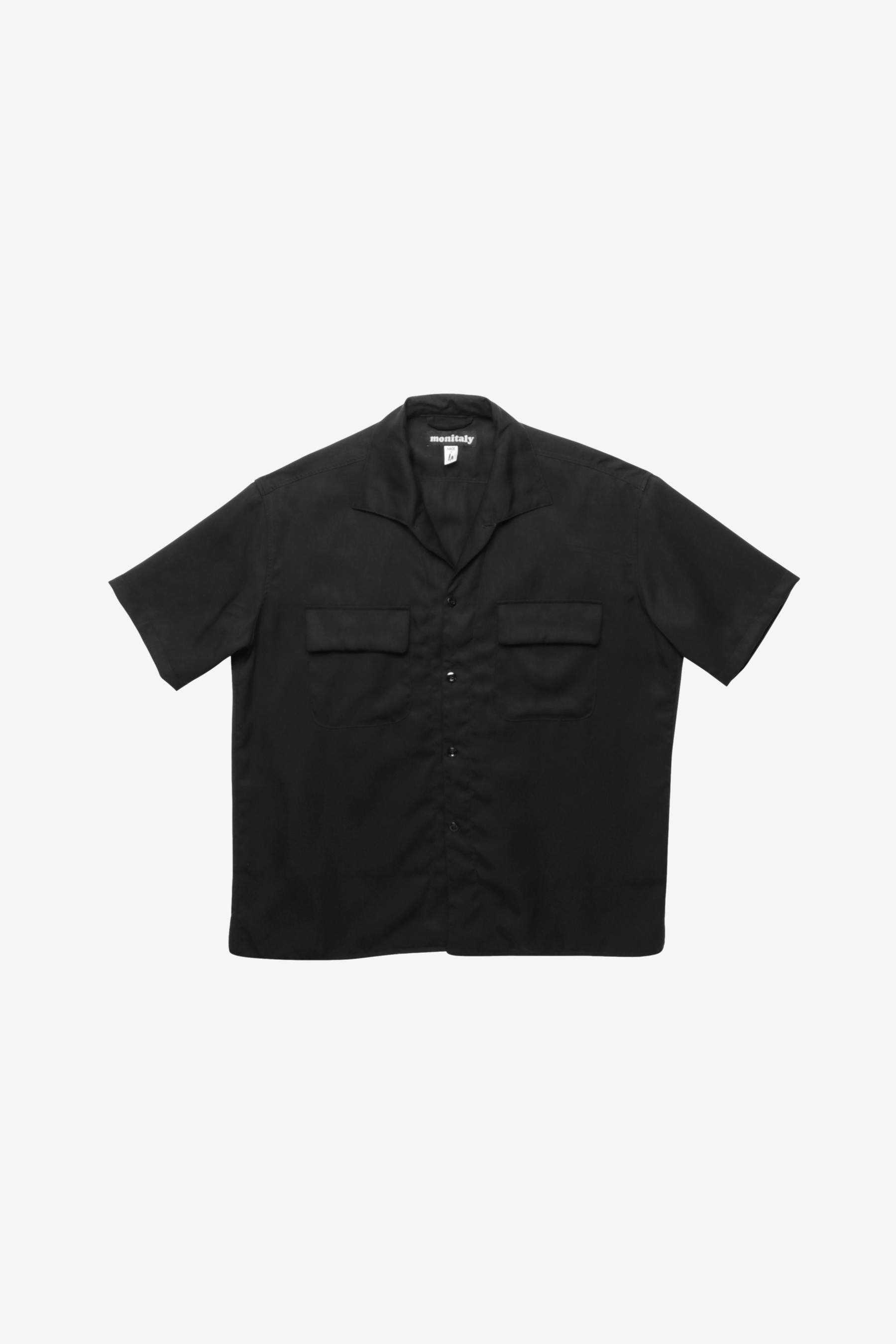 50'S Milano Shirt S/S in Tencel Black - Monitaly | Afura Store