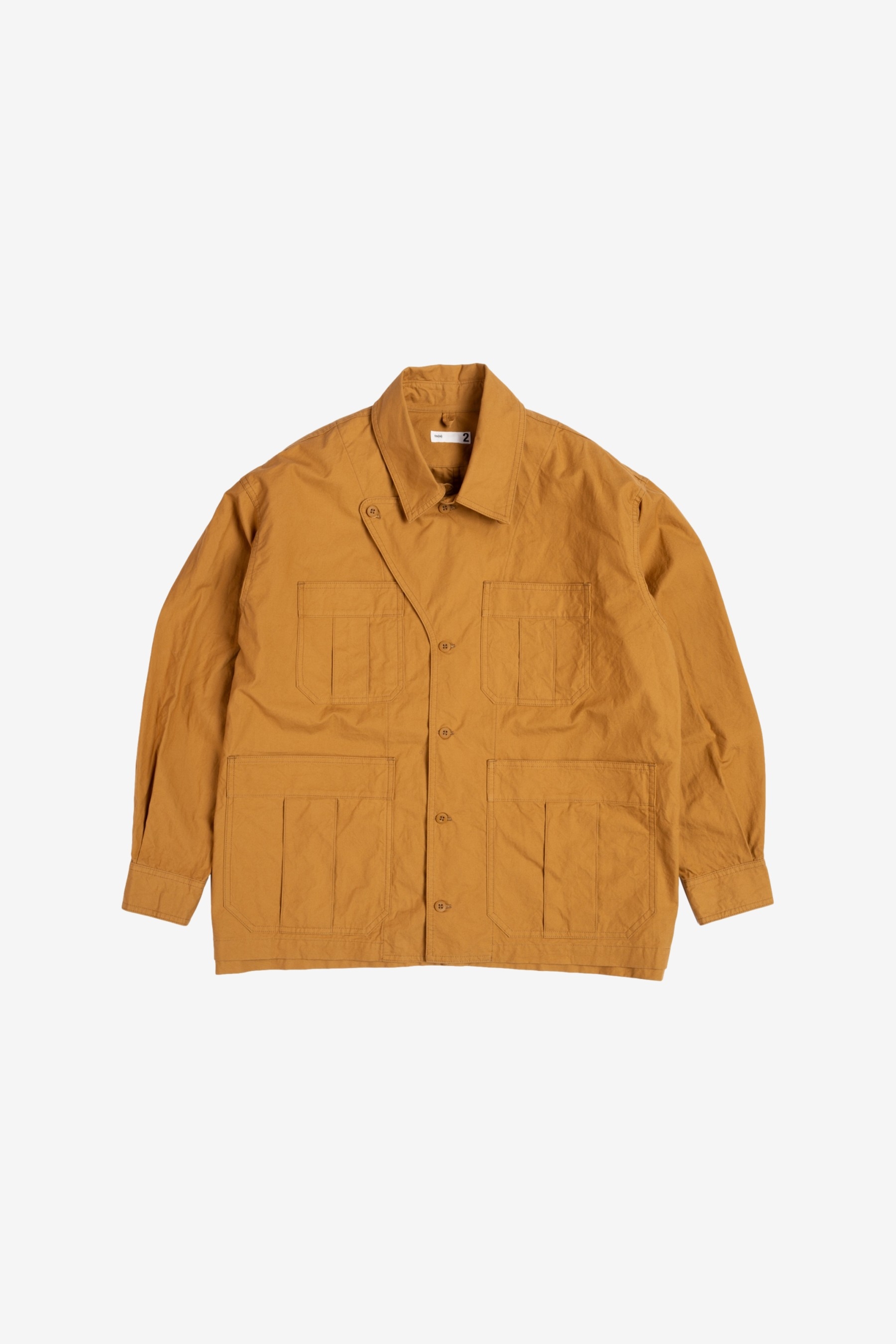 High Density Cotton Canvas Cloth Military Shirt Jacket in Ocher 