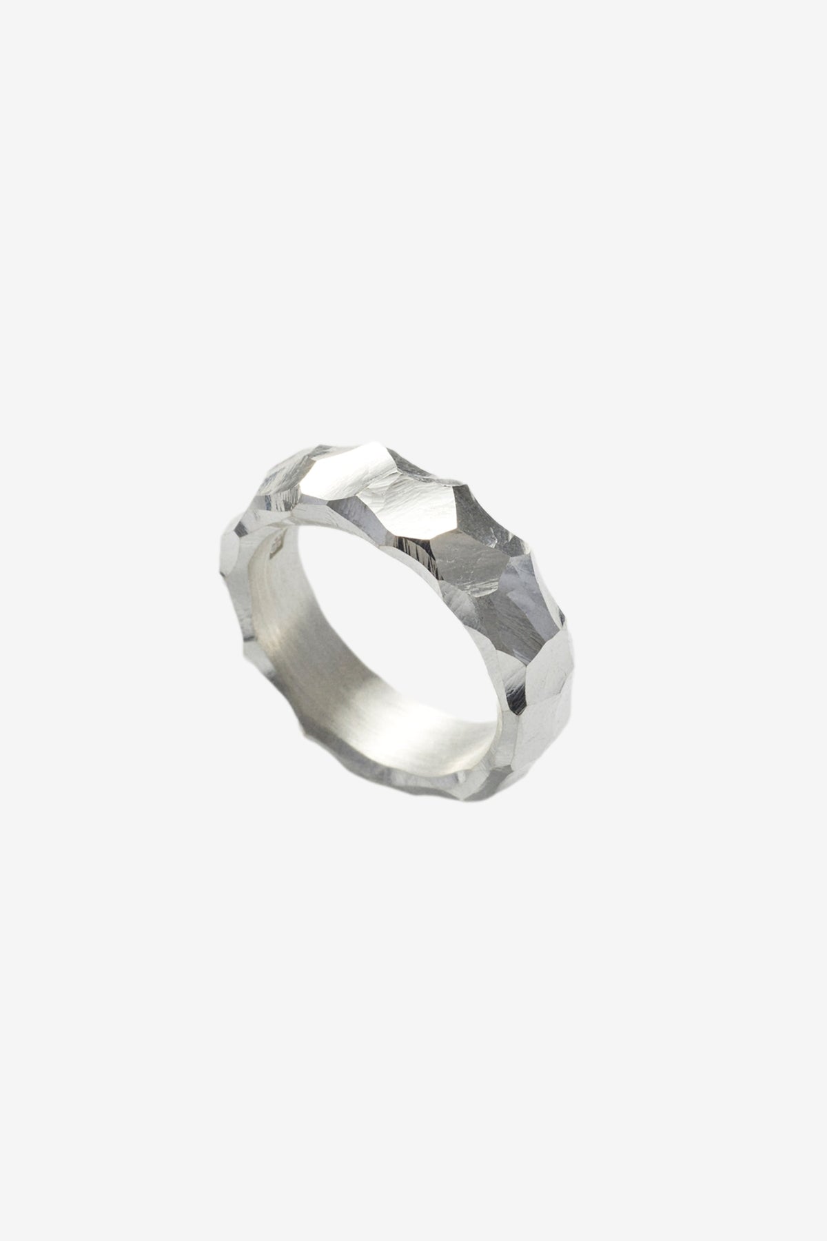 Tire Ring Narrow in Carved Silver - All Blues | Afura Store