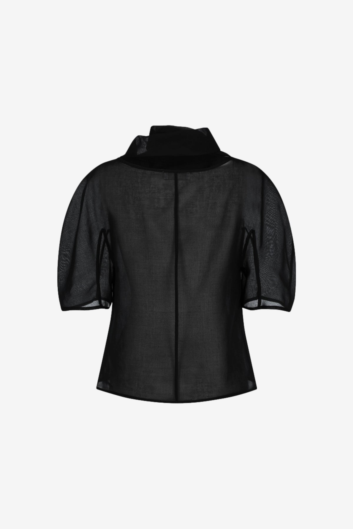 Knotted Collar Top in Black - Amomento | Afura Store