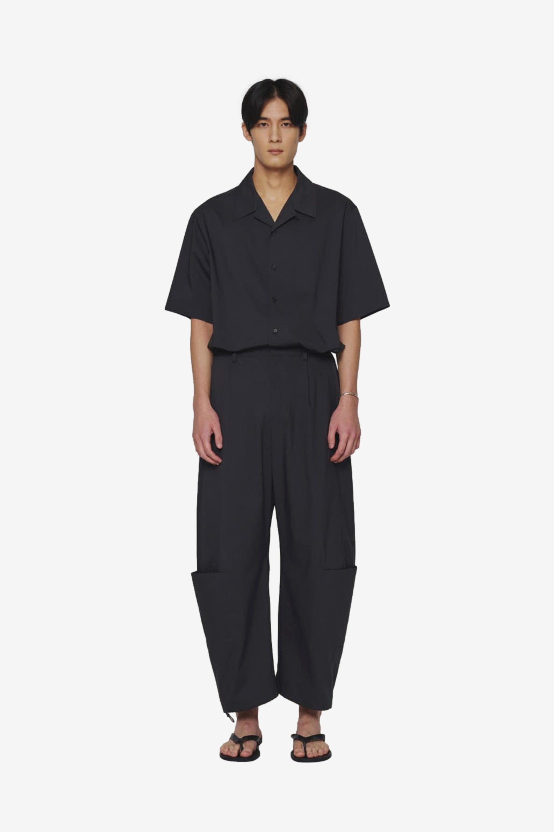 【AMOMENTO】25SS POCKET HALF SHIRTS BLACK AMOMENTO Pocket Half Shirt - Charcoal | Garmentory