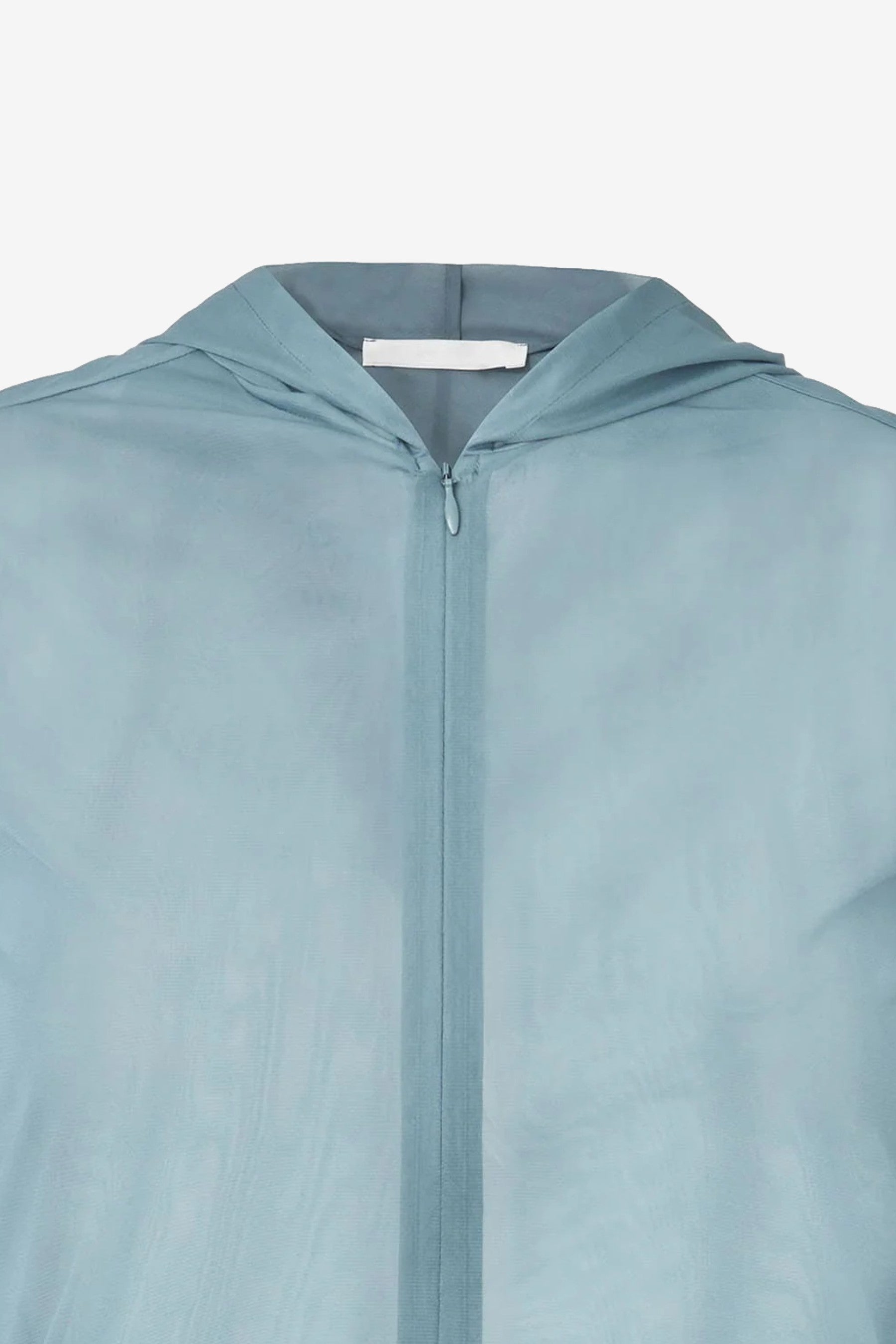 Sheer Hooded Zip Up Jumper in Mint - Amomento | Afura Store
