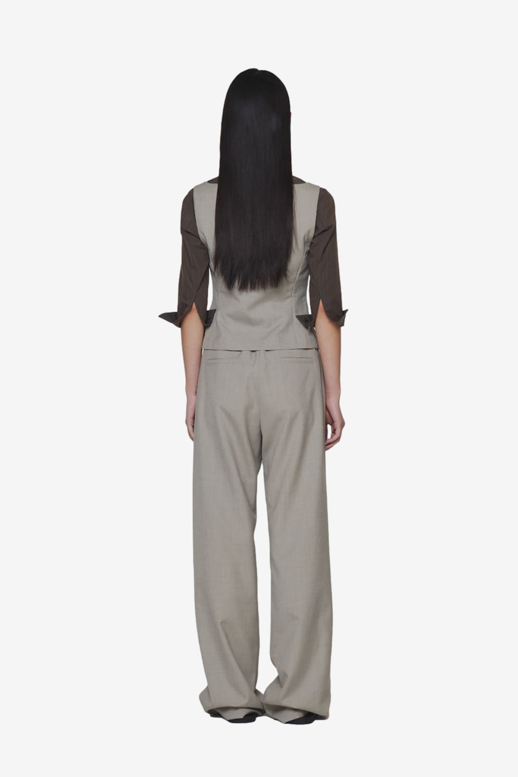 Wool Banding Pants in Beige - Amomento | Afura Store