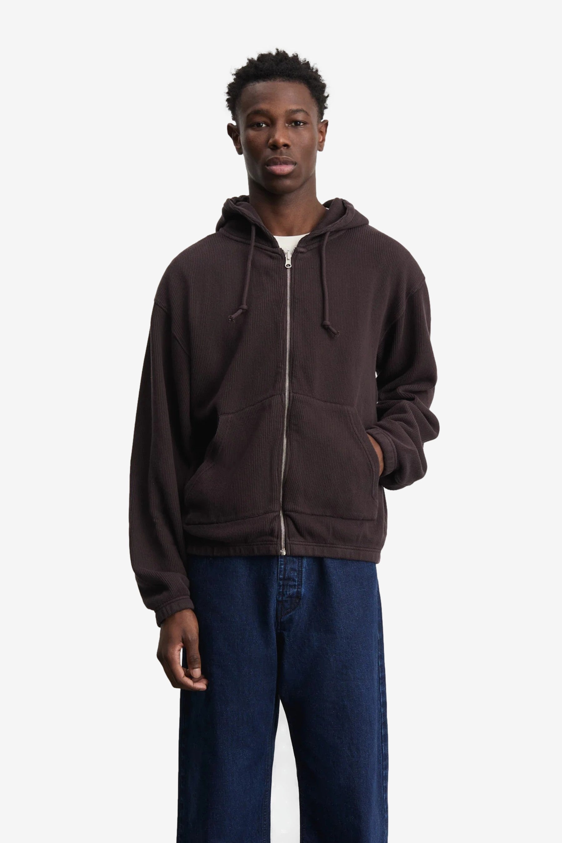 ANOTHER Zip Hoodie 1.0 in Dark Brown - Another Aspect | Afura Store