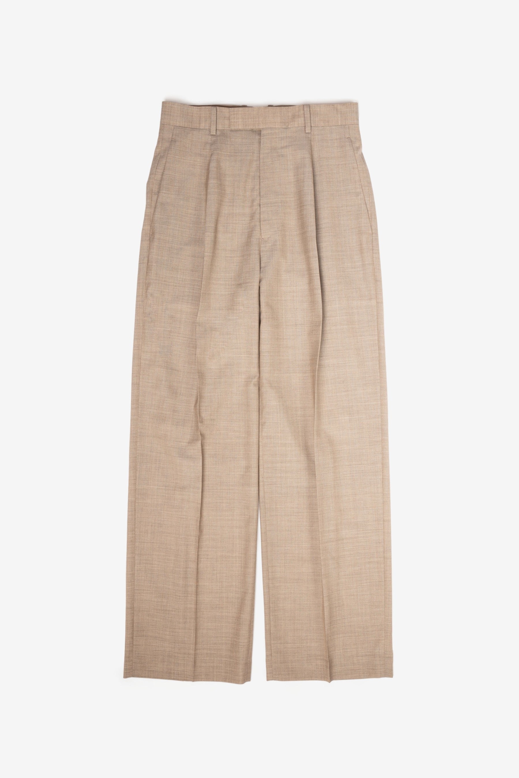 Super Fine Tropical Wool Slacks in Top Gray Beige - Auralee