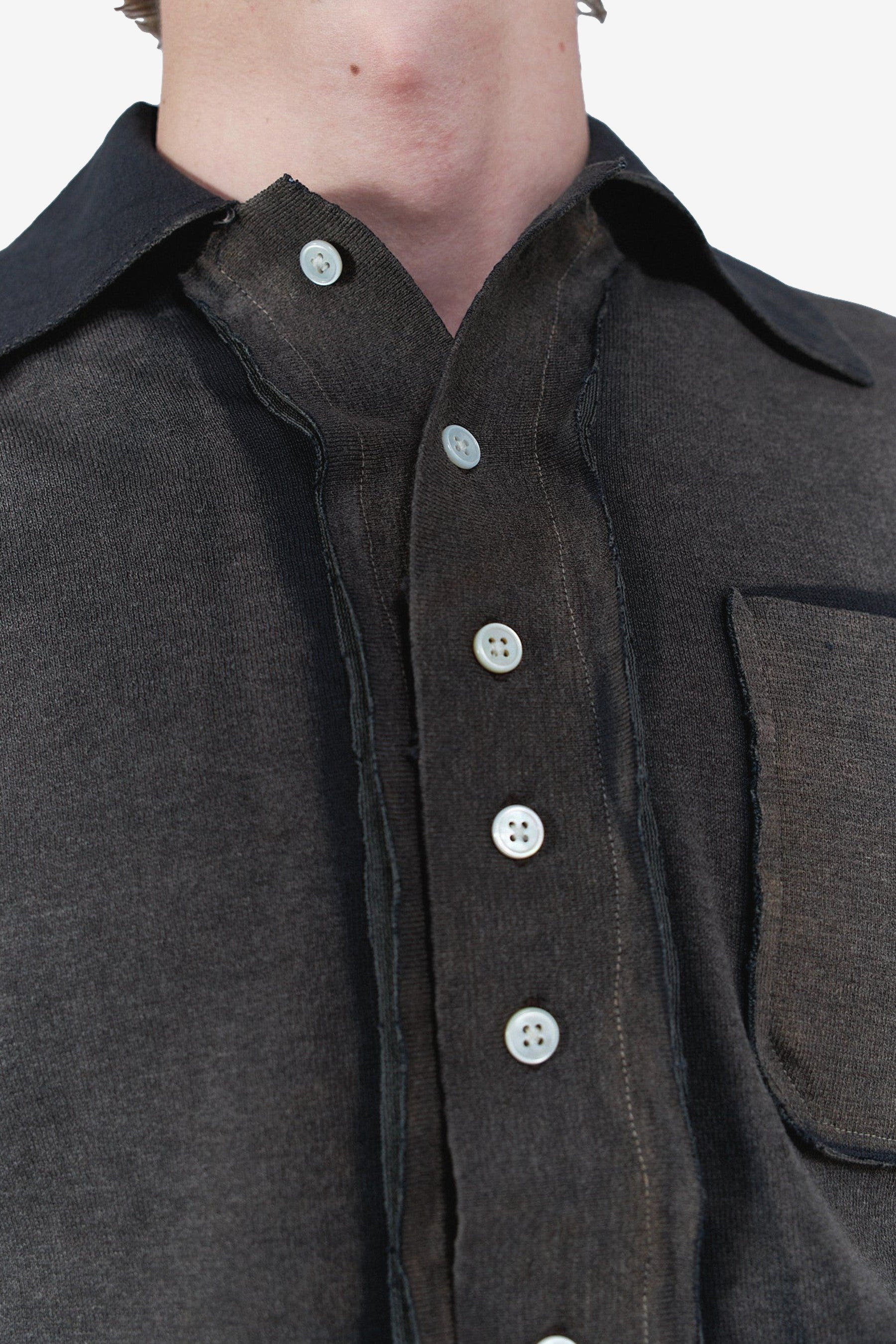 70s Cardigan in Fade Out Black - Camiel Fortgens | Afura Store