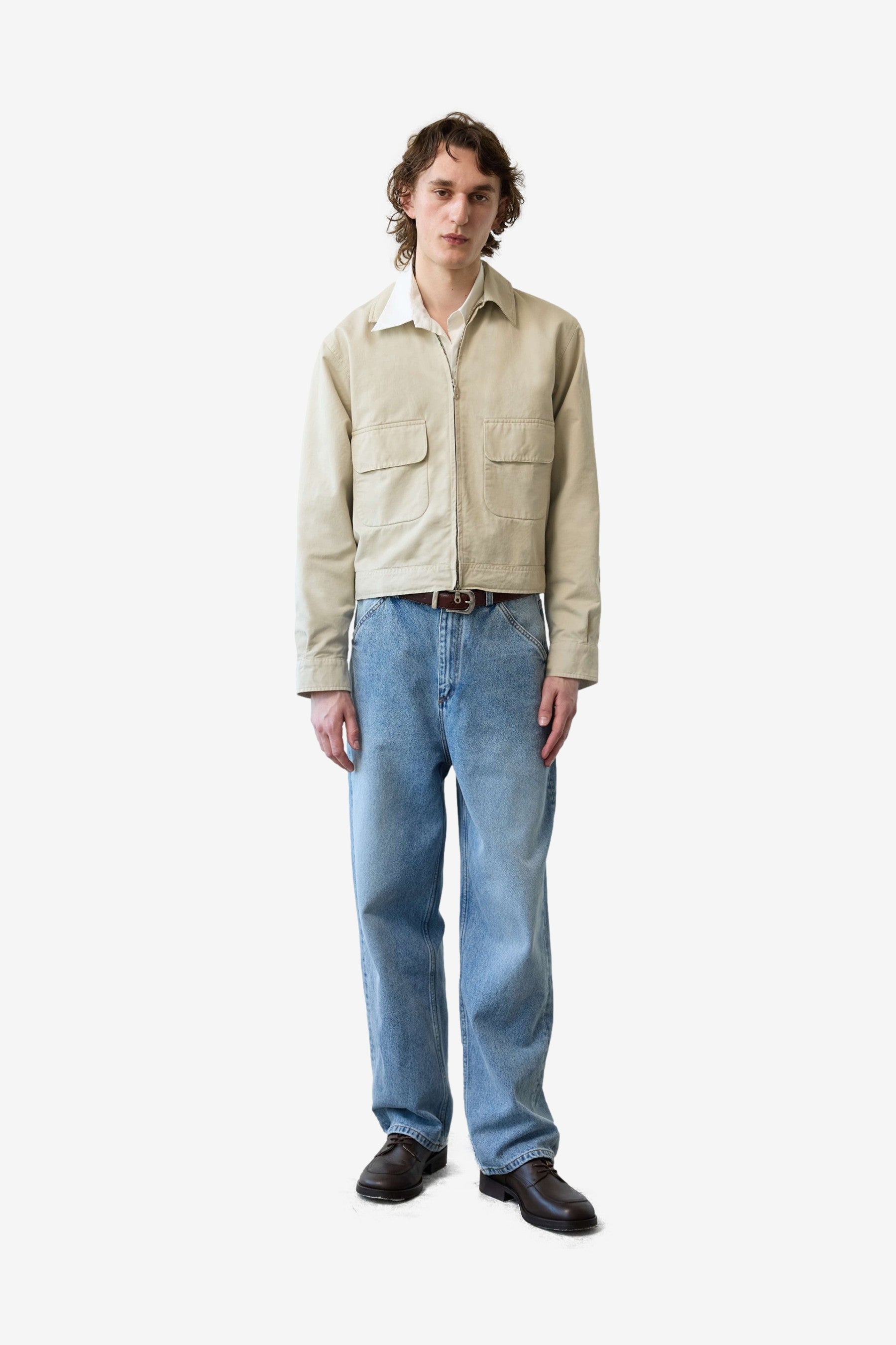 Washed Andover Jacket in Pale Khaki - Carter Young | Afura Store