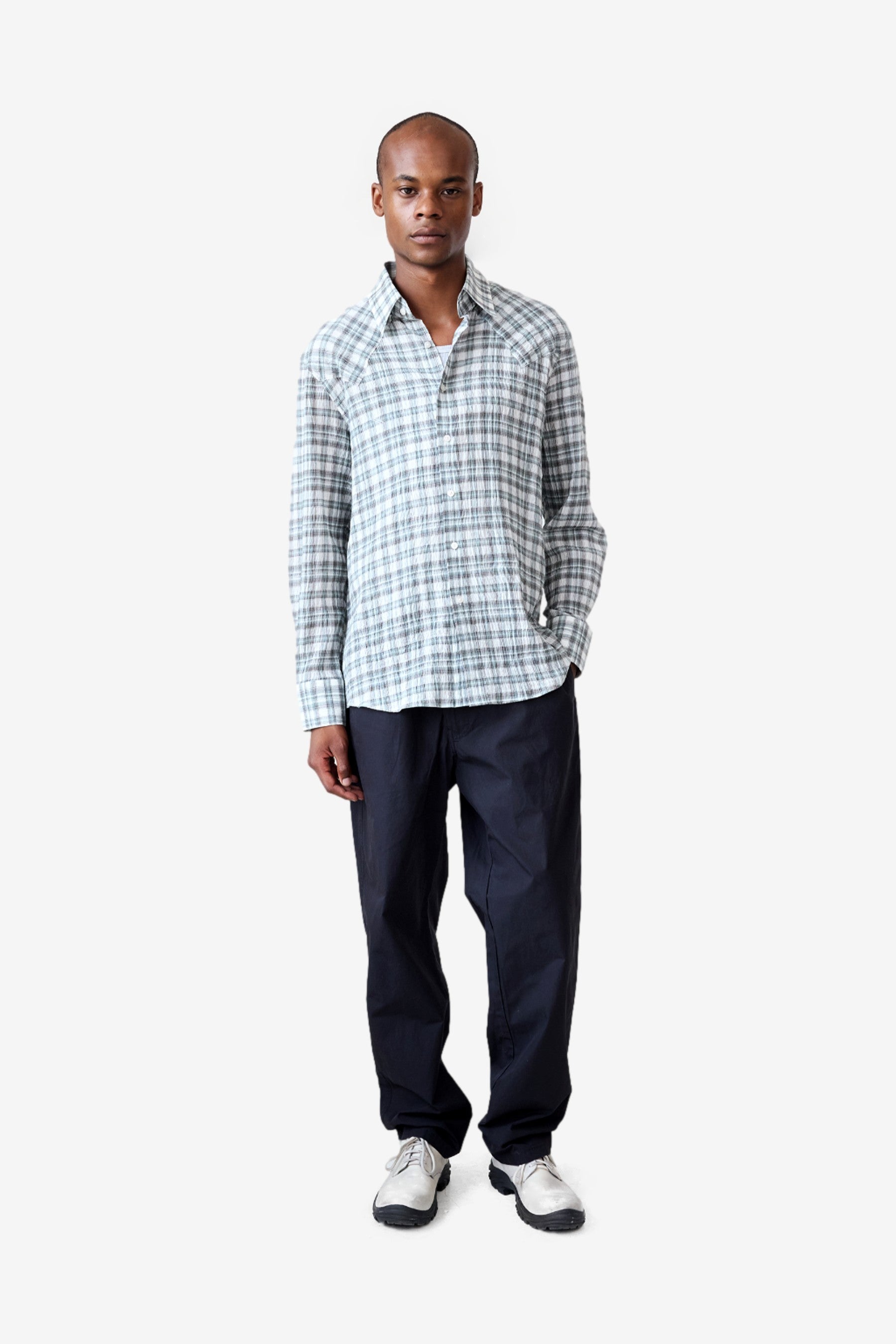 Western Business Shirt in Ice Plaid - Carter Young | Afura Store