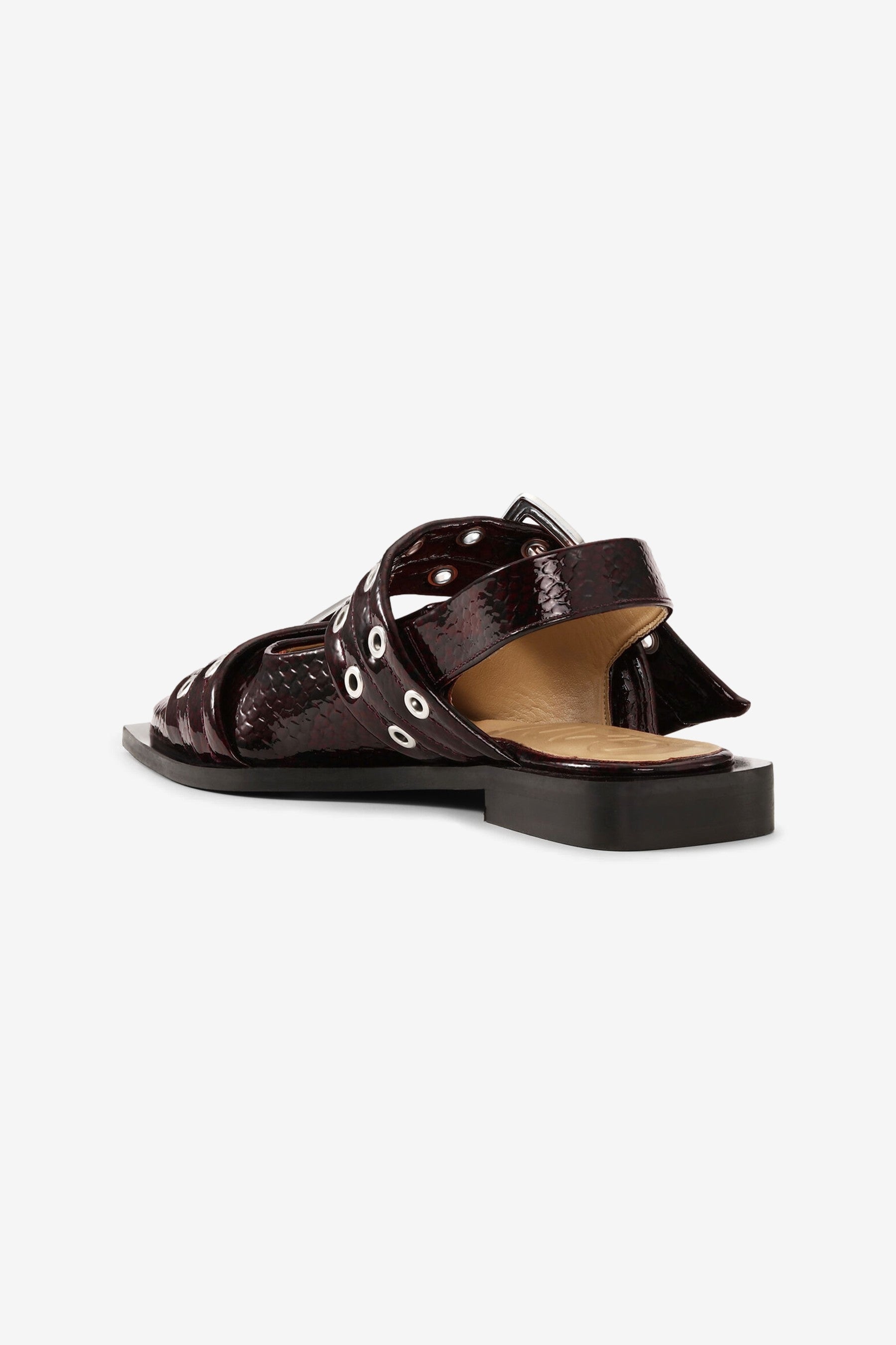 サンダル・ミュール Ganni Feminine Sandals - Ganni - Synthetic - Burgundy Feminine Sandals - Ganni - Synthetic - Burgundy
