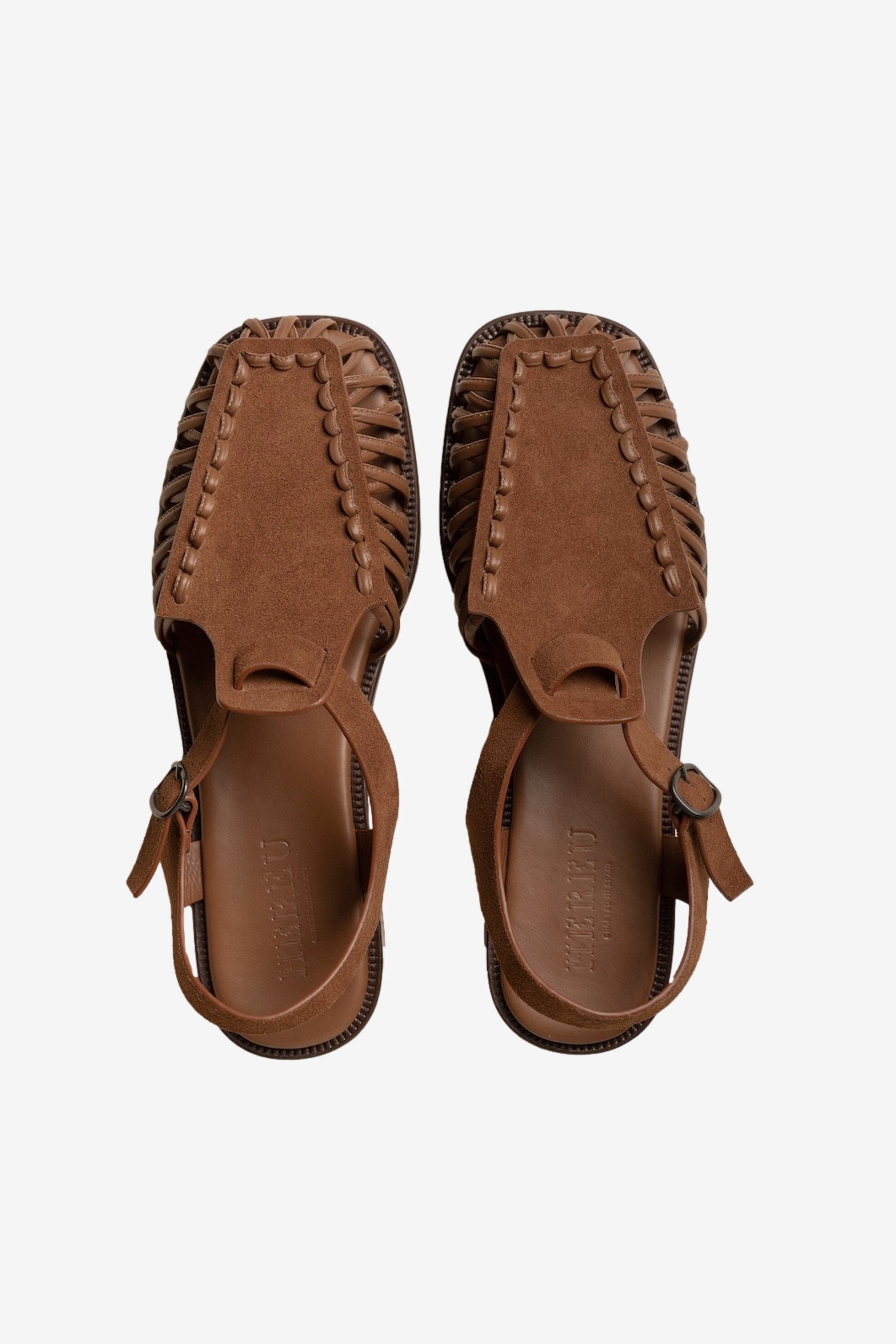 【HEREU】ALARO SUEDE Square-Toe T-bar Sandal ALARO - Square-Toe T-bar Sandal – Hereu Studio