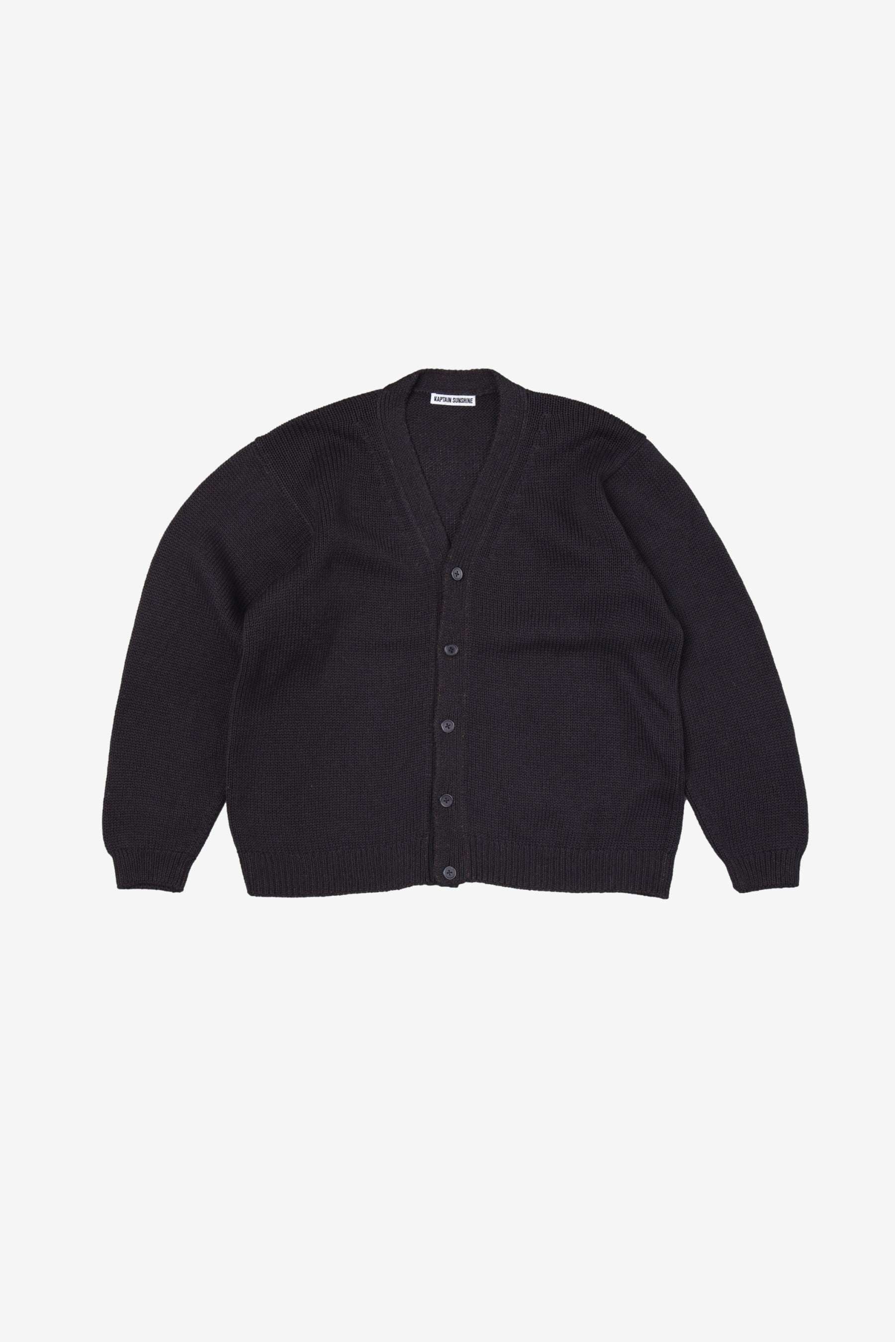 Cotton Washi Hand Frame Cardigan in Ink Black - Kaptain