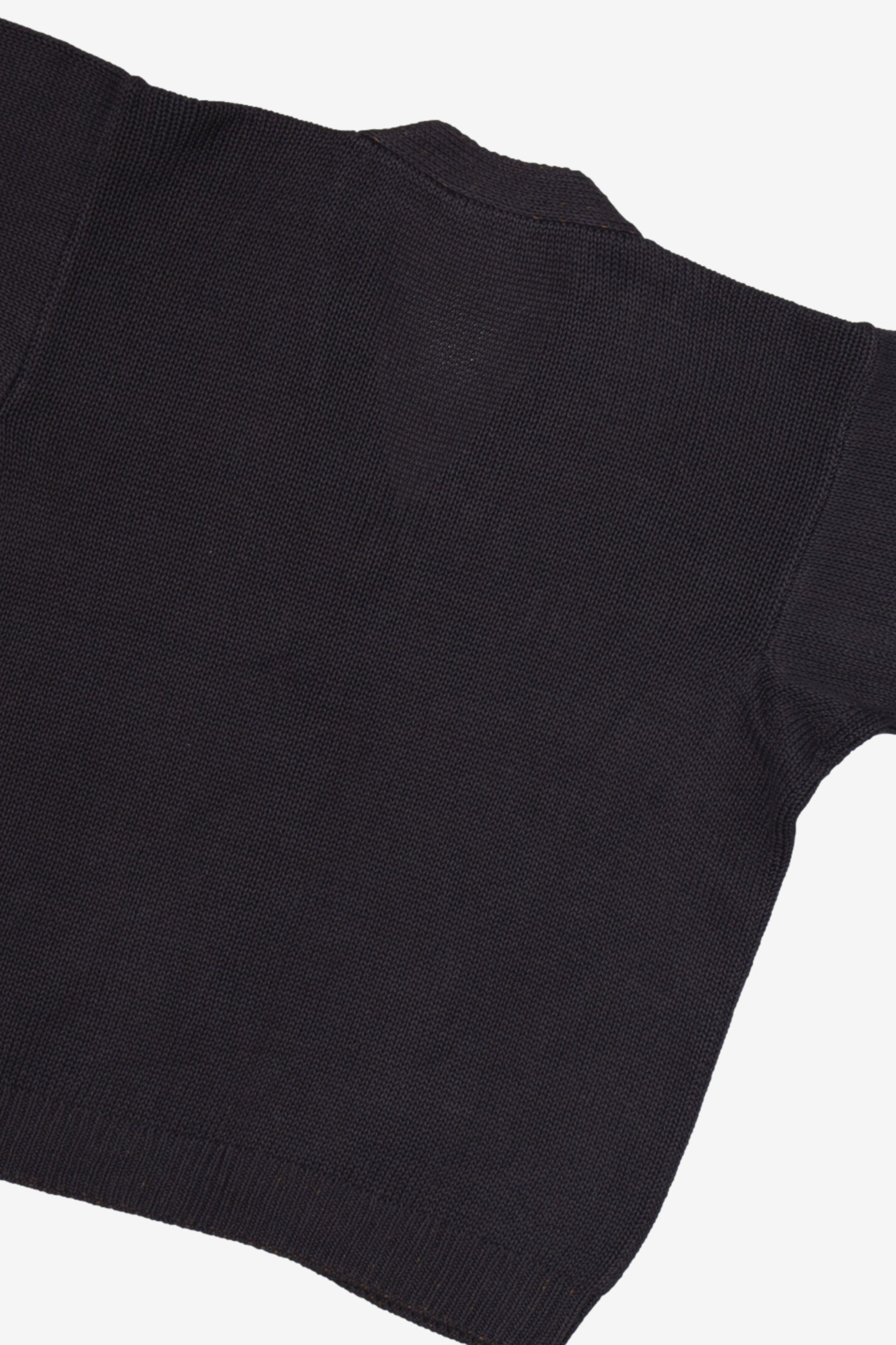 Cotton Washi Hand Frame Cardigan in Ink Black - Kaptain