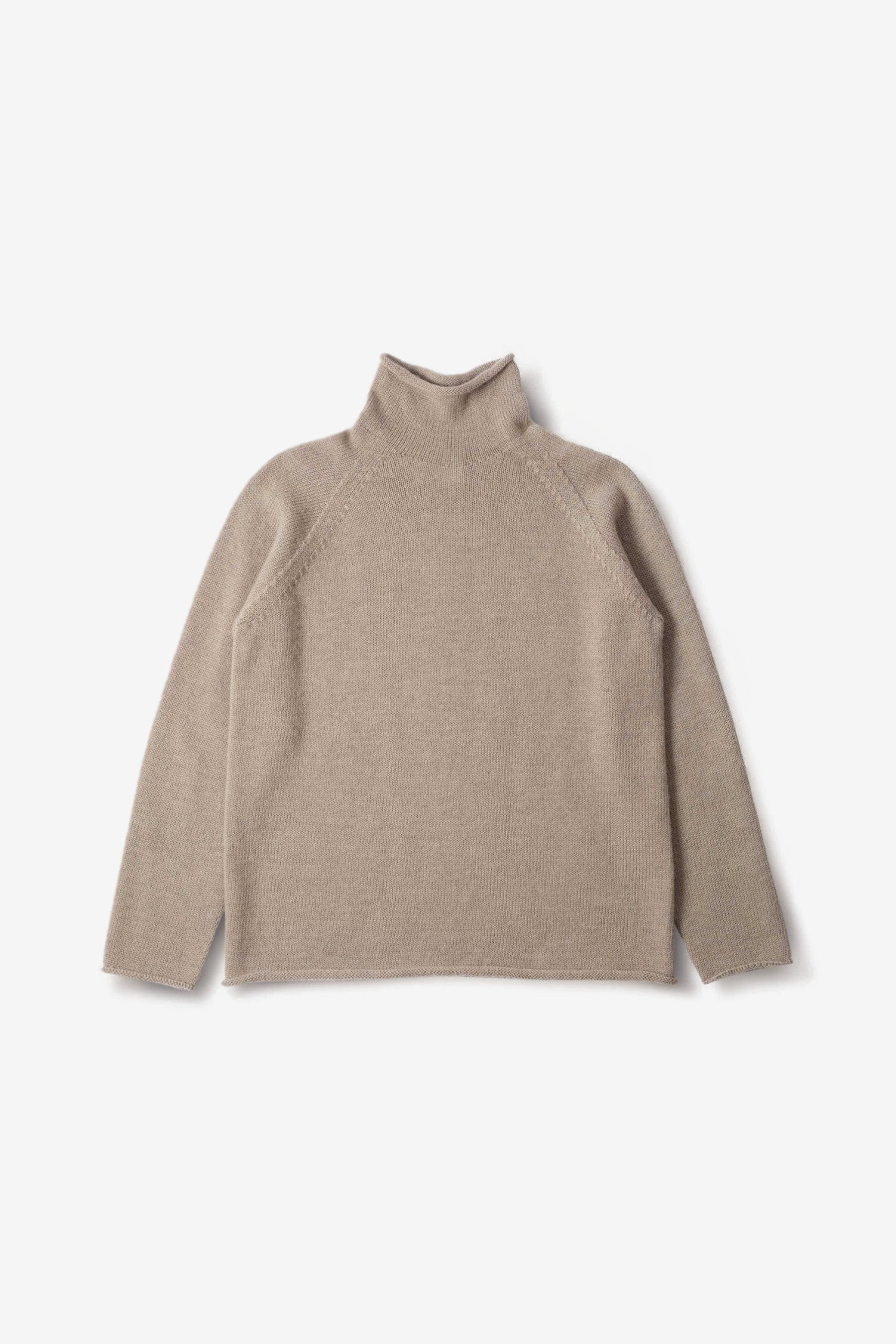 MHL Rolled Edge Roll Neck in Taupe - Margaret Howell | Afura Store