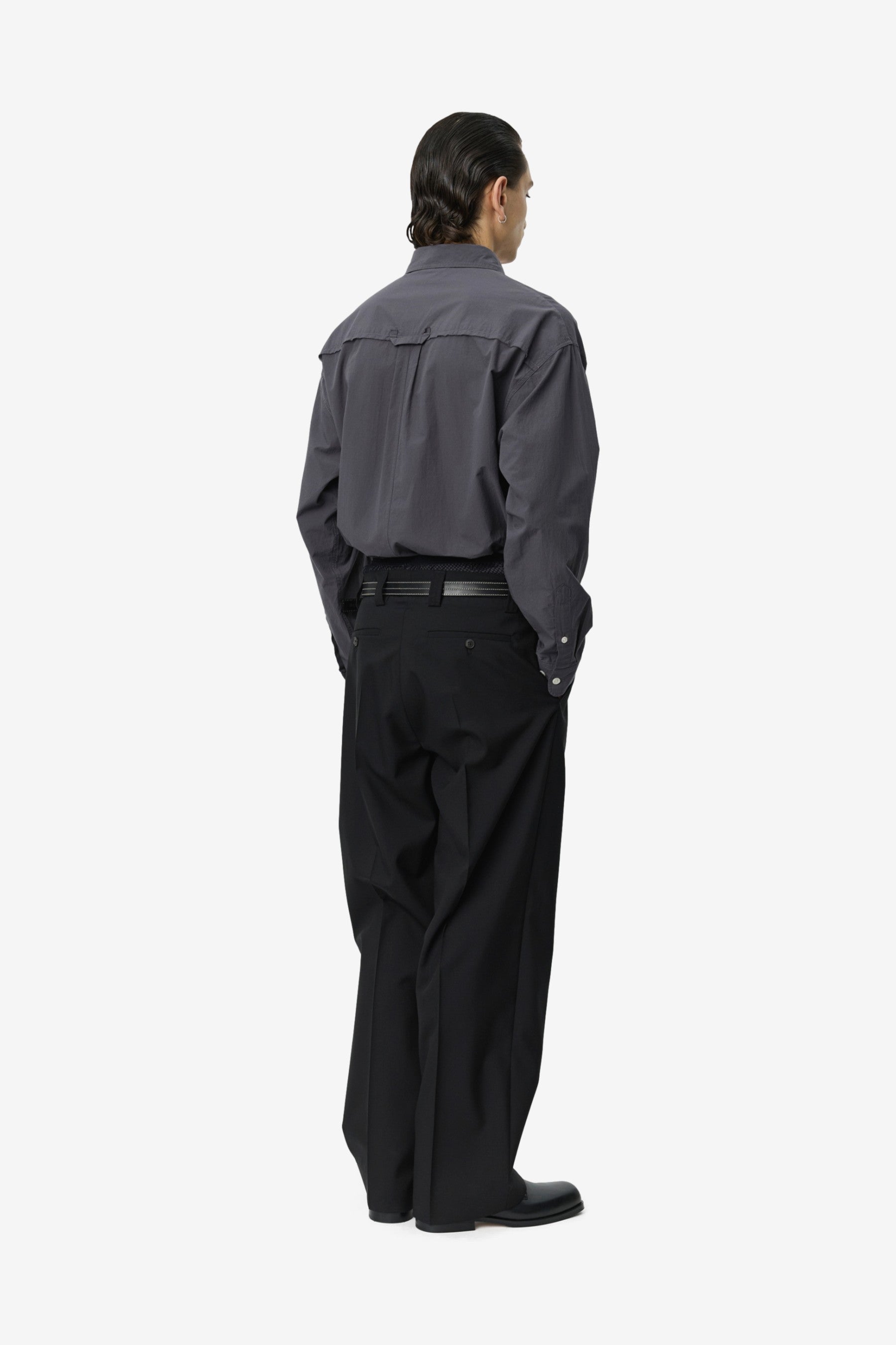 Service Trousers in Black Tropical Wool - mfpen | Afura Store