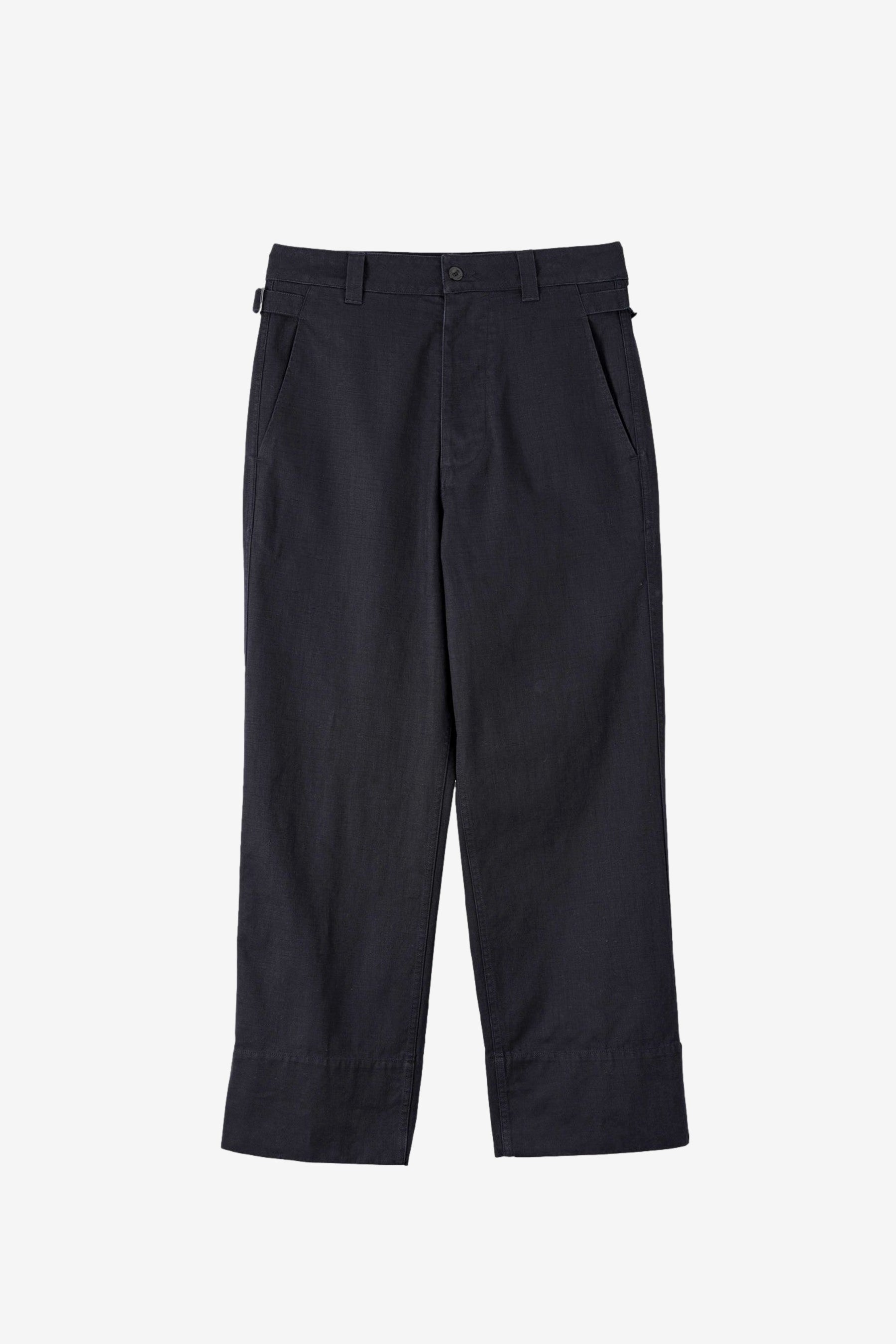 Waist Tab Chino in Indigo - MHL by Margaret Howell | Afura Store Waist Tab Chino in Indigo - MHL by Margaret Howell | Afura Store