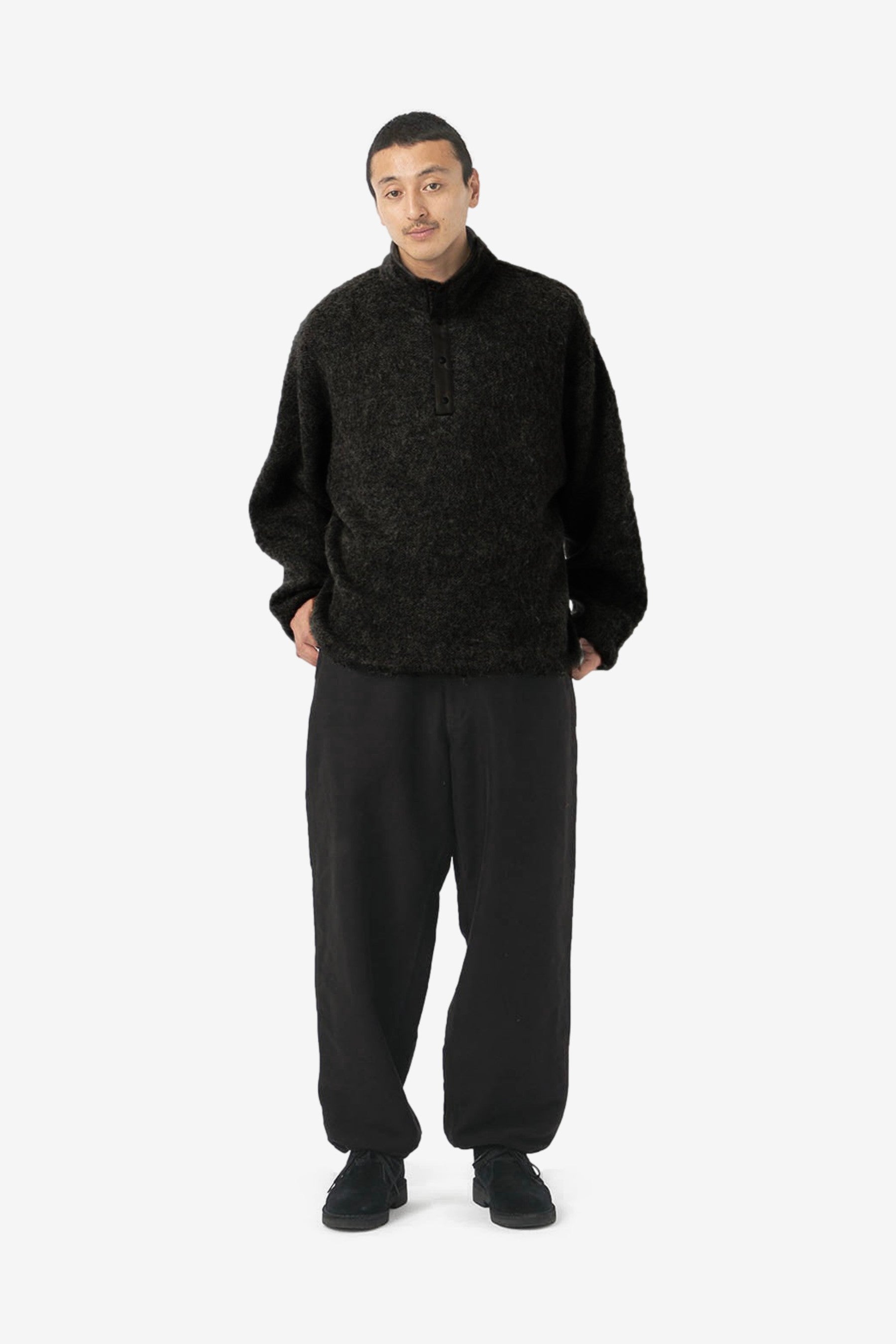 Pullover Mohair Sweater in Black - Nanamica | Afura Store