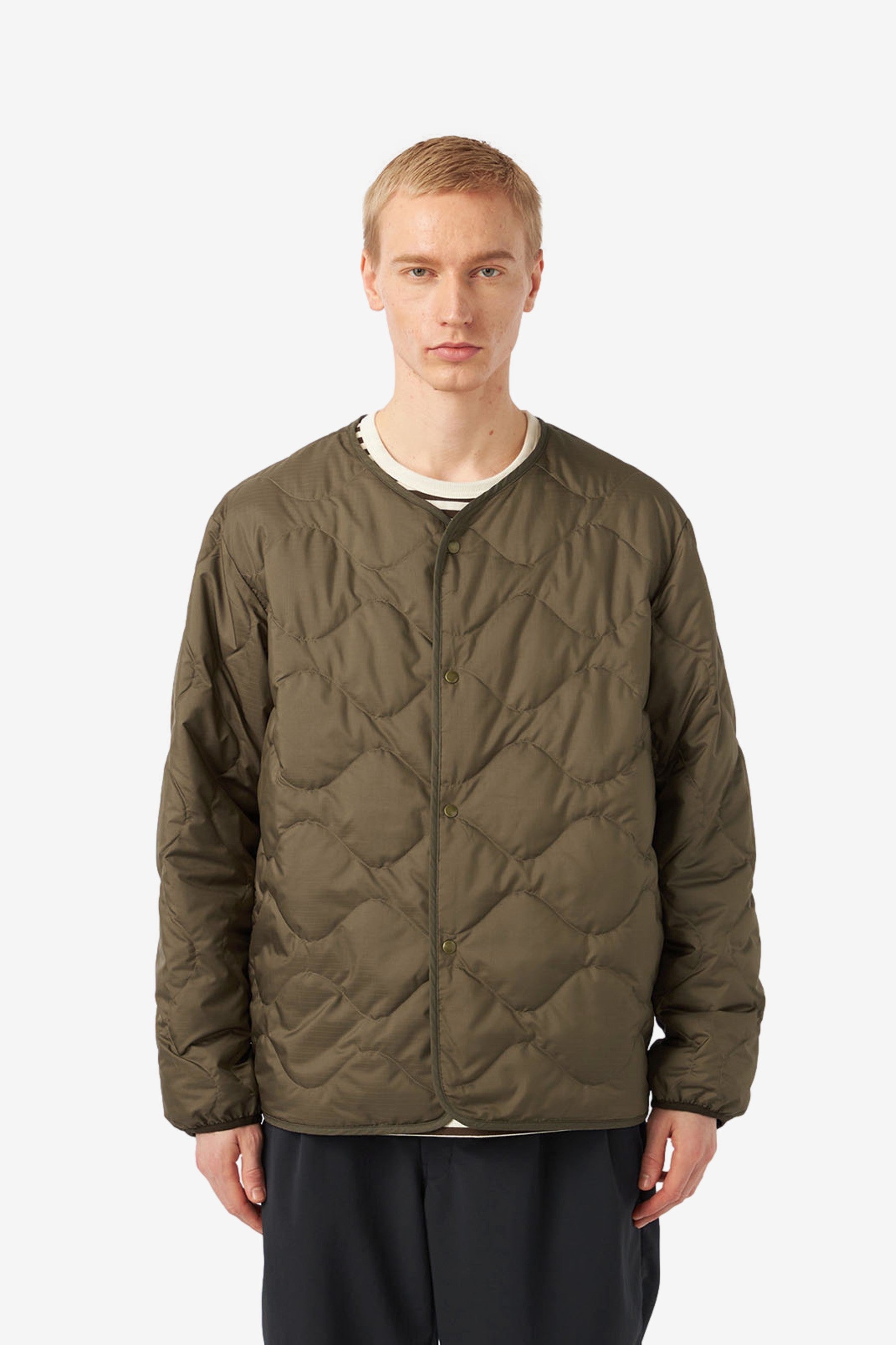 Reversible Down Cardigan in Brown - Nanamica | Afura Store