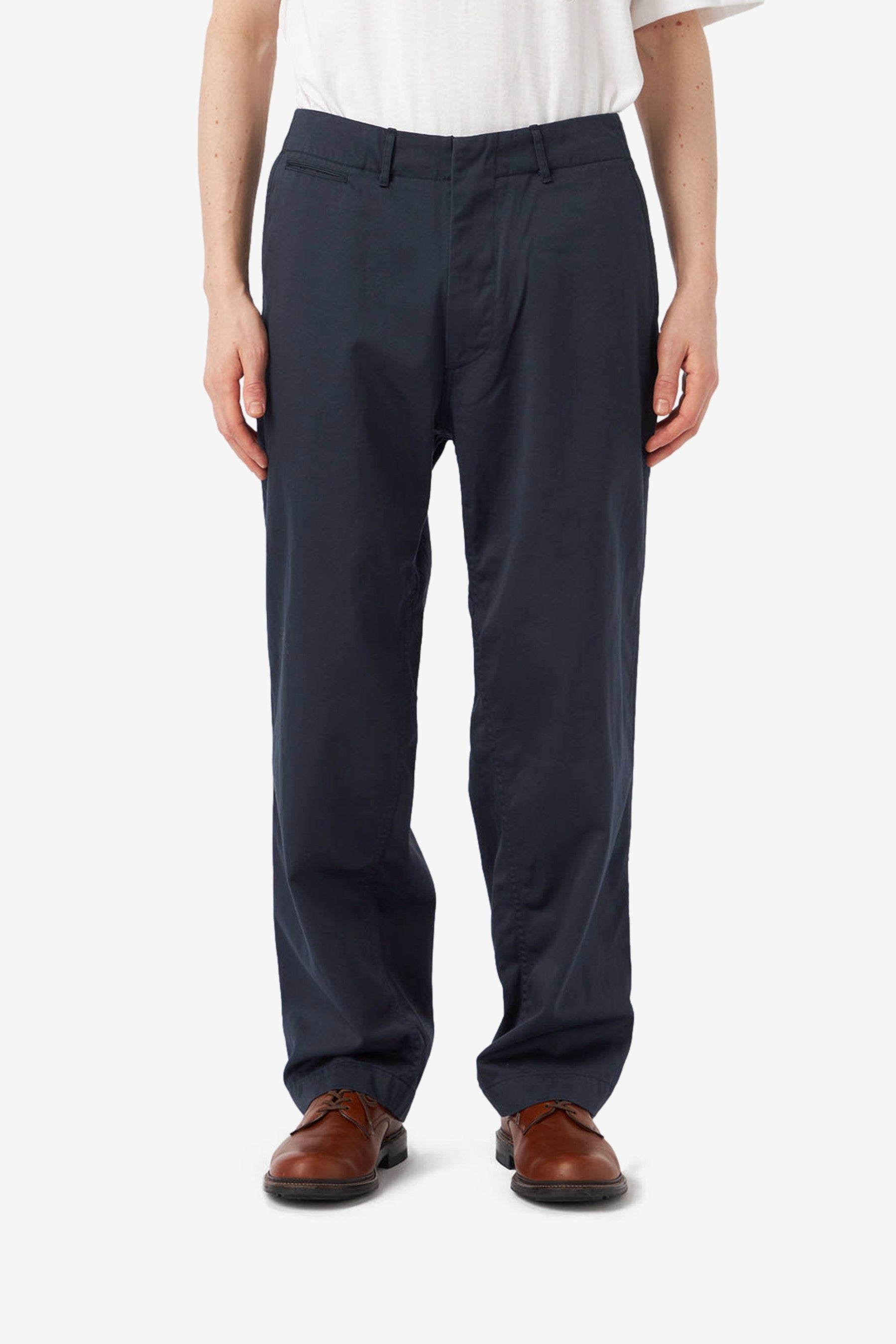Wide Chino Pants in Navy - Nanamica | Afura Store
