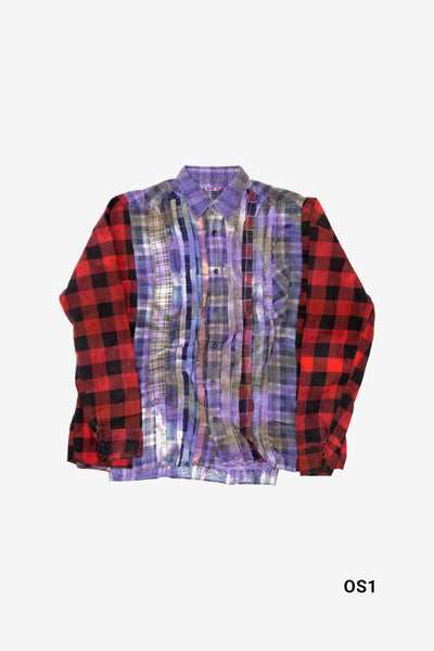 Rebuild by Needles Wide Ribbon Flannel Shirt Tie Dye in Assorted