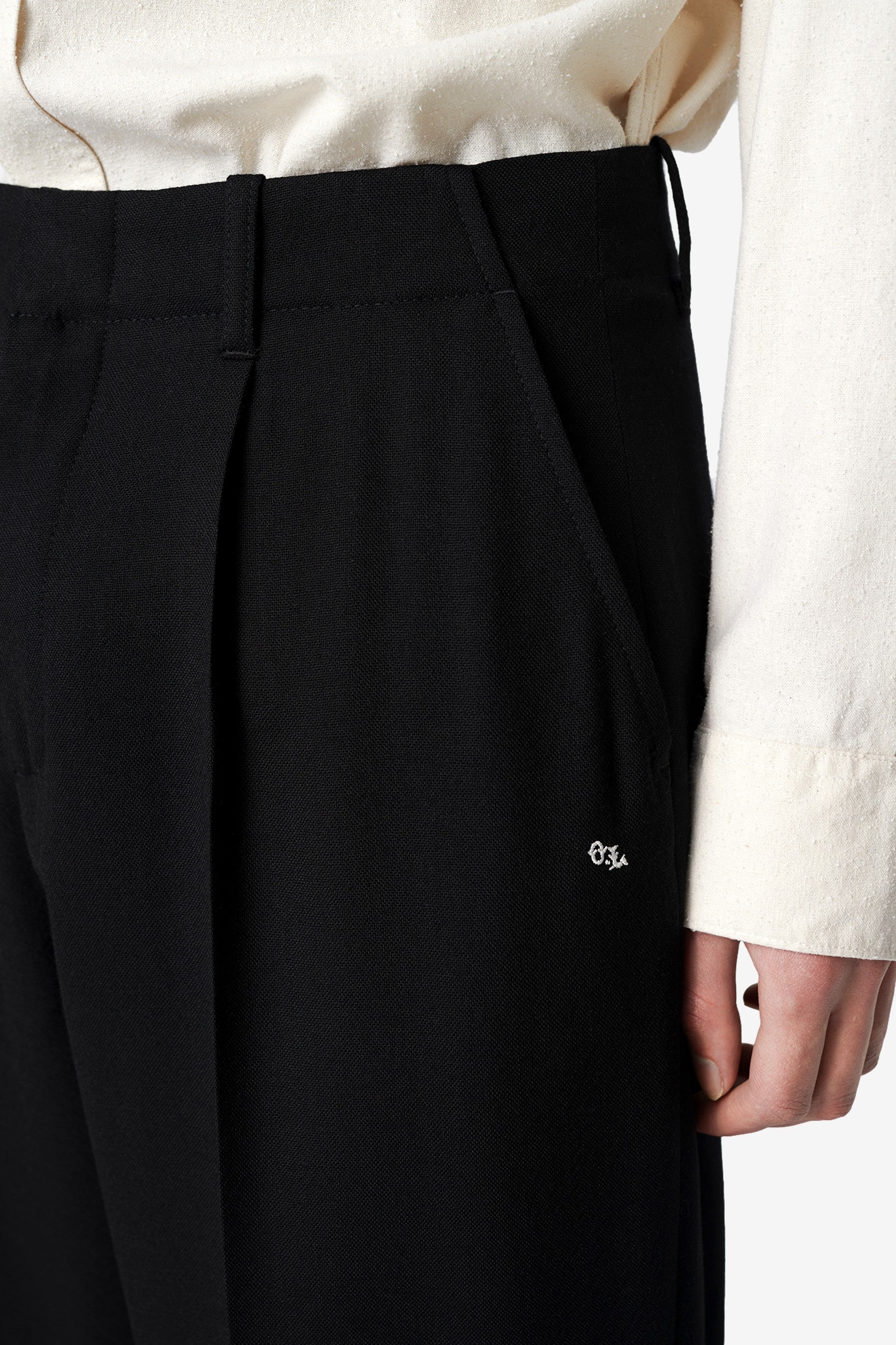 Borrowed Chino in Black Panama Wool - Our Legacy | Afura Store