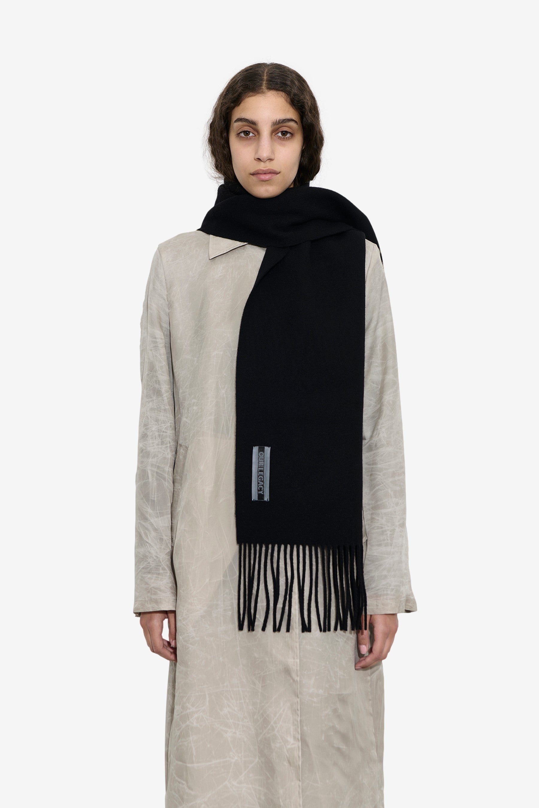Estate Scarf in Black Double Wool - Our Legacy | Afura Store