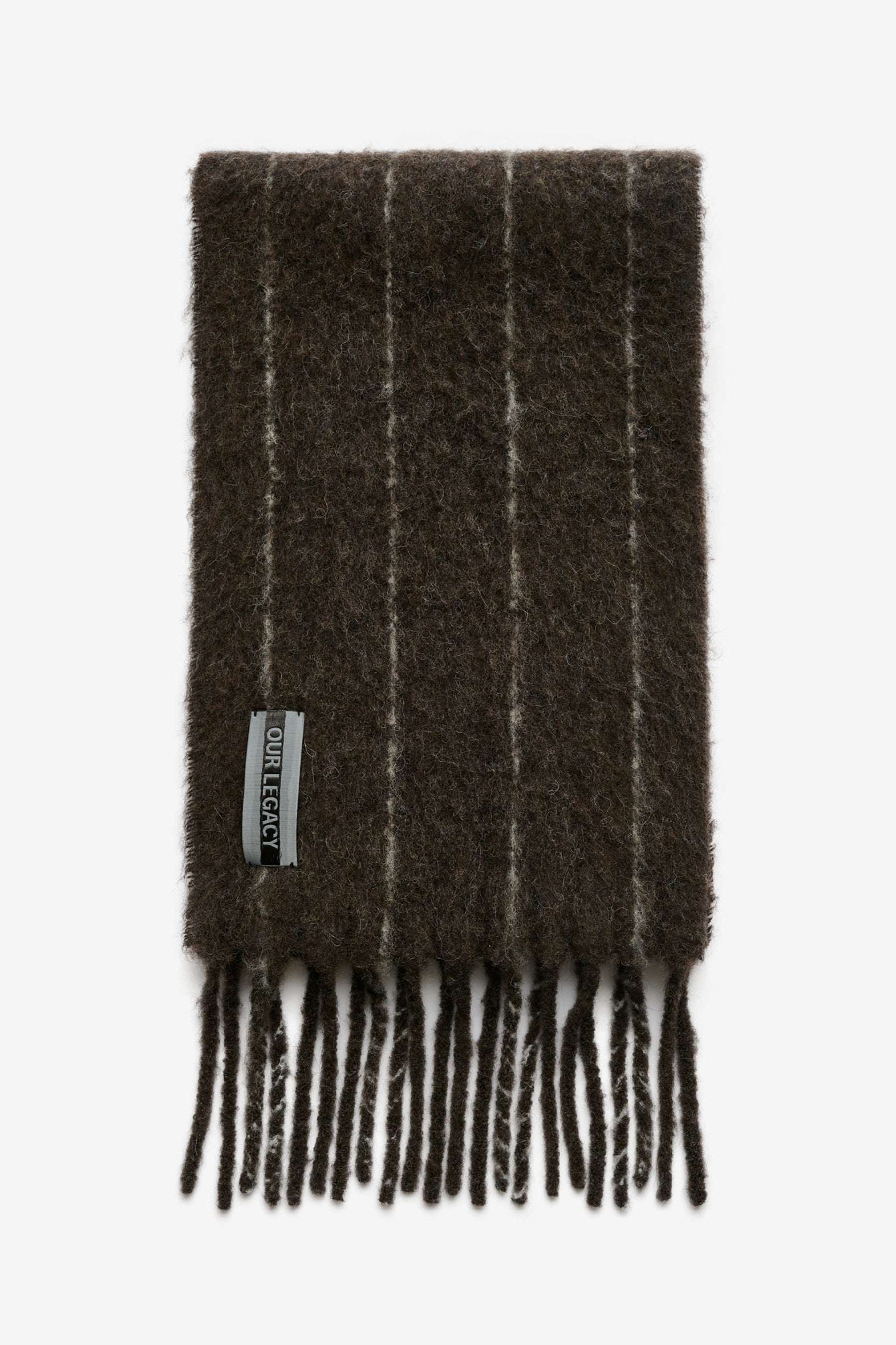 小物 OUR LEGACY ESTATE SCARF BROWN PINSTRIPE Estate Scarf in Brown Pinstripe Fuzzy Alpaca - Our Legacy | Afura