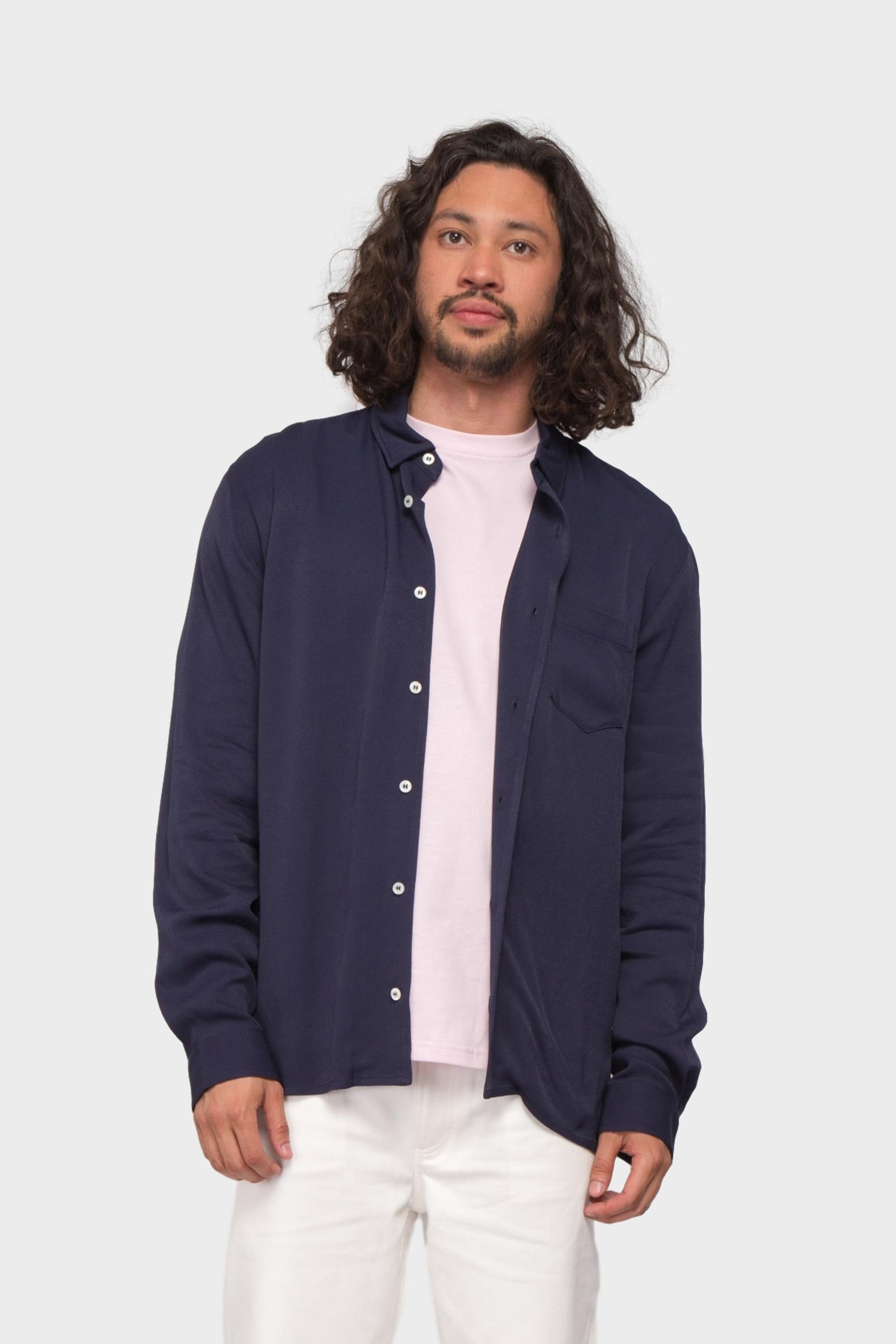 Sefr HAMPUS Shirt ネイビー Sefr HAMPUS Shirt ネイビー