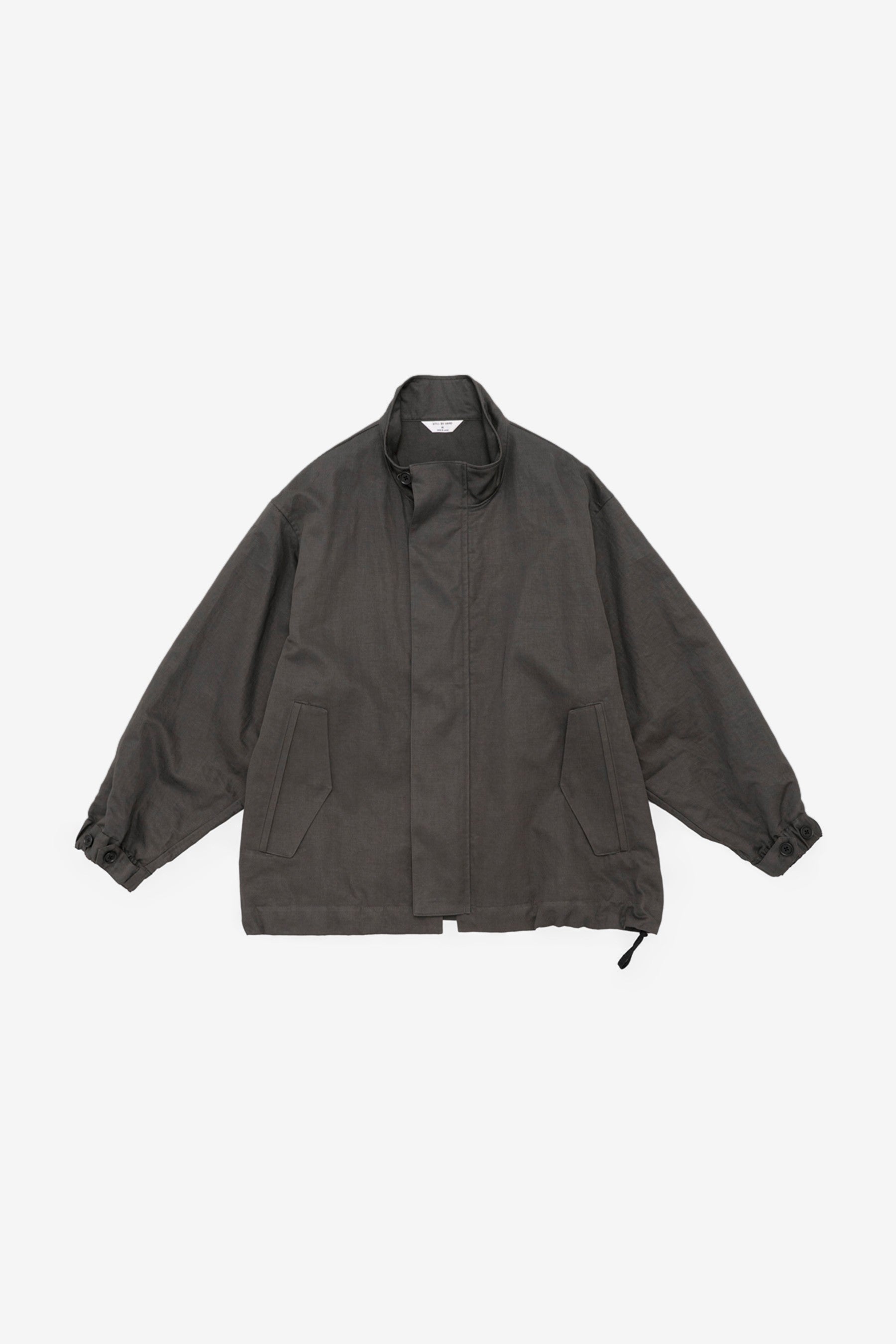 Stand Collar Blouson in Charcoal - Still By Hand | Afura Store